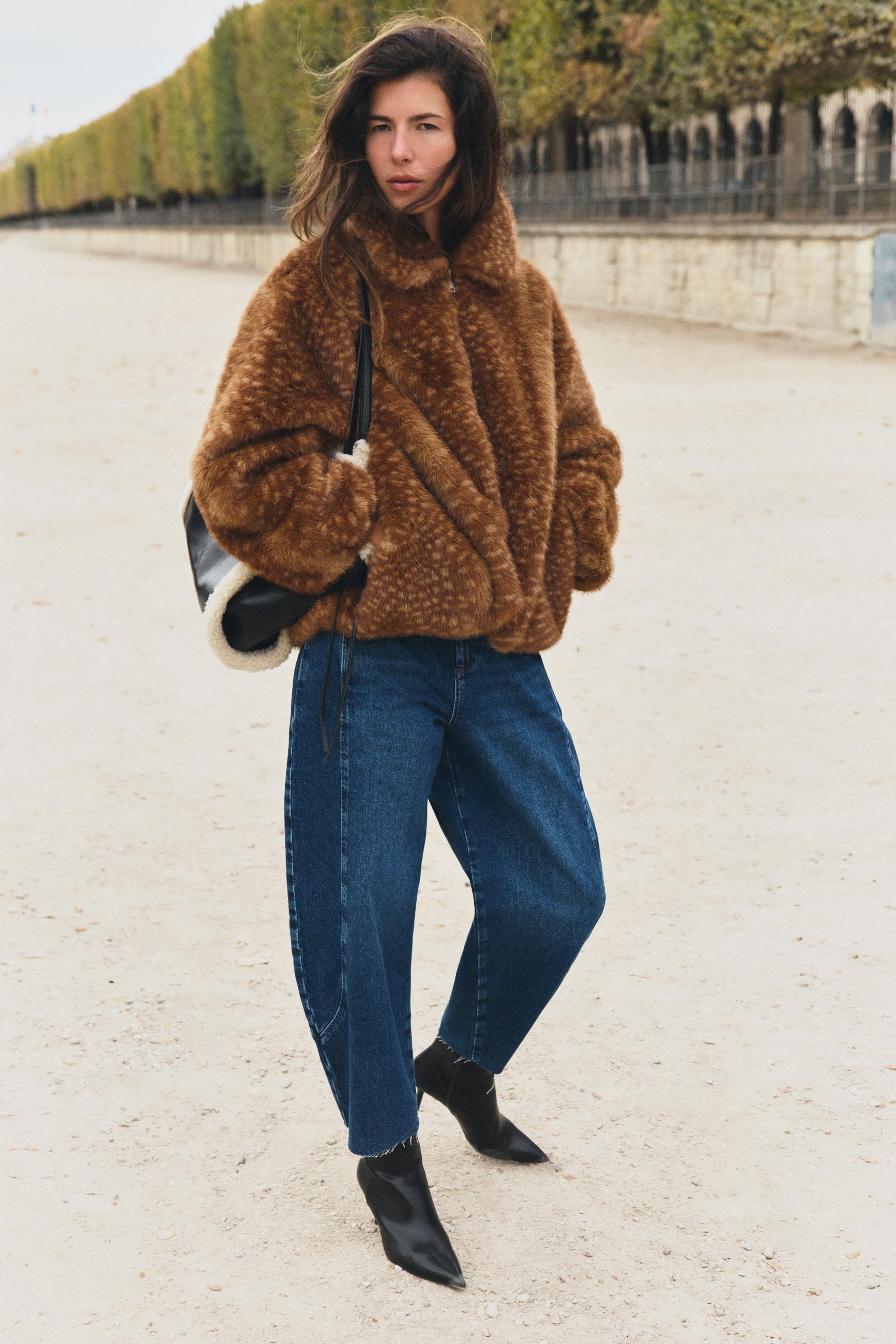 Oversize Faux fur Bomber Jacket — ZARA