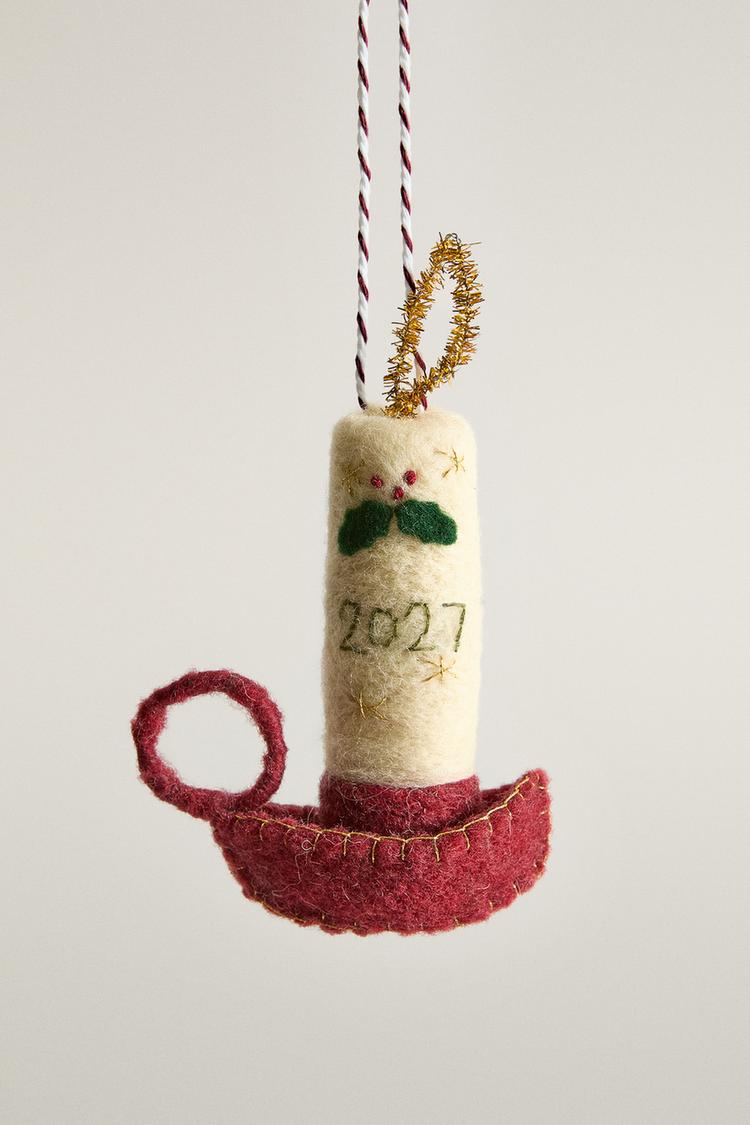 FELT CHRISTMAS TREE CANDLE DECORATION 2027