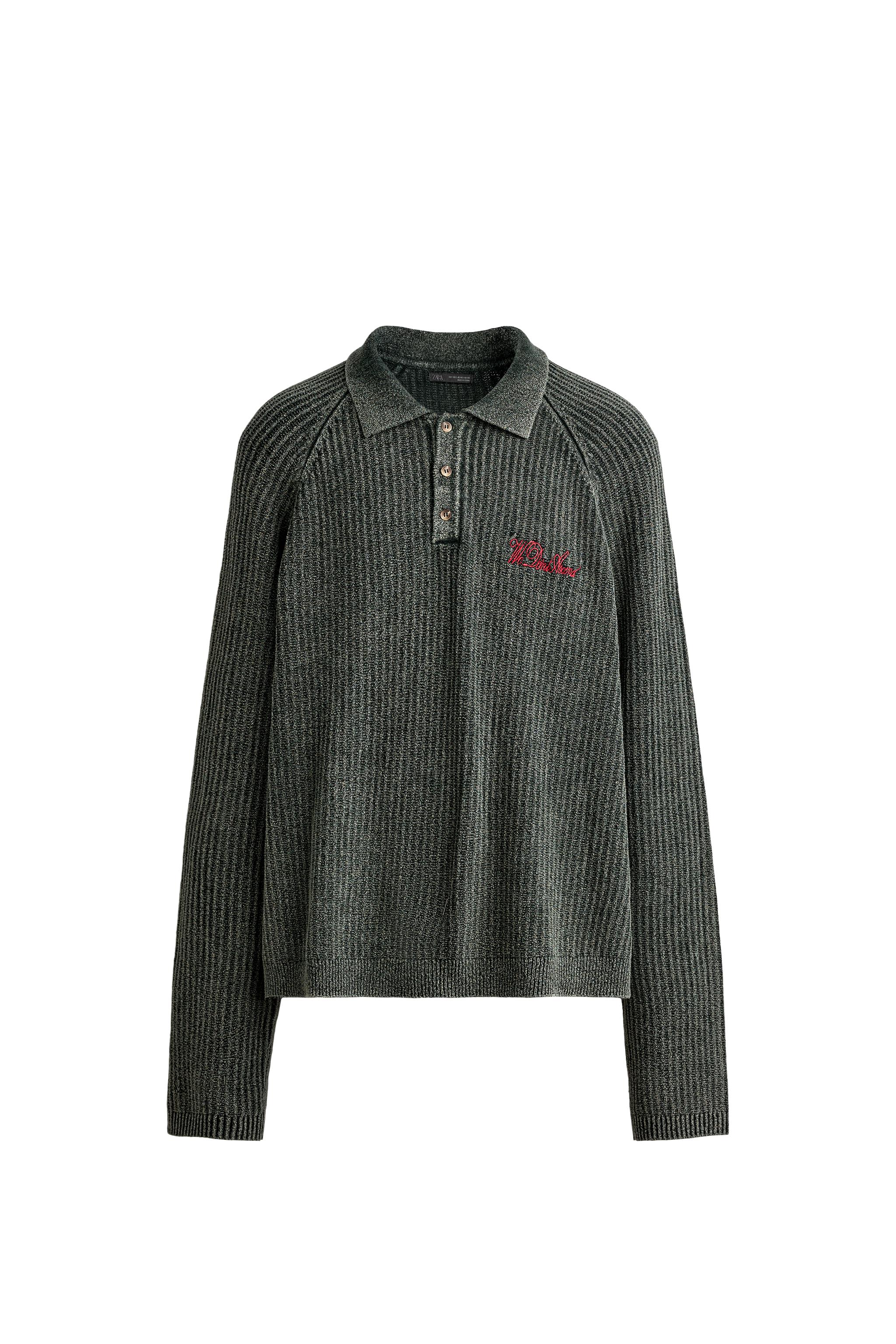 Джемпер с вышивкой и молнией — ZARA