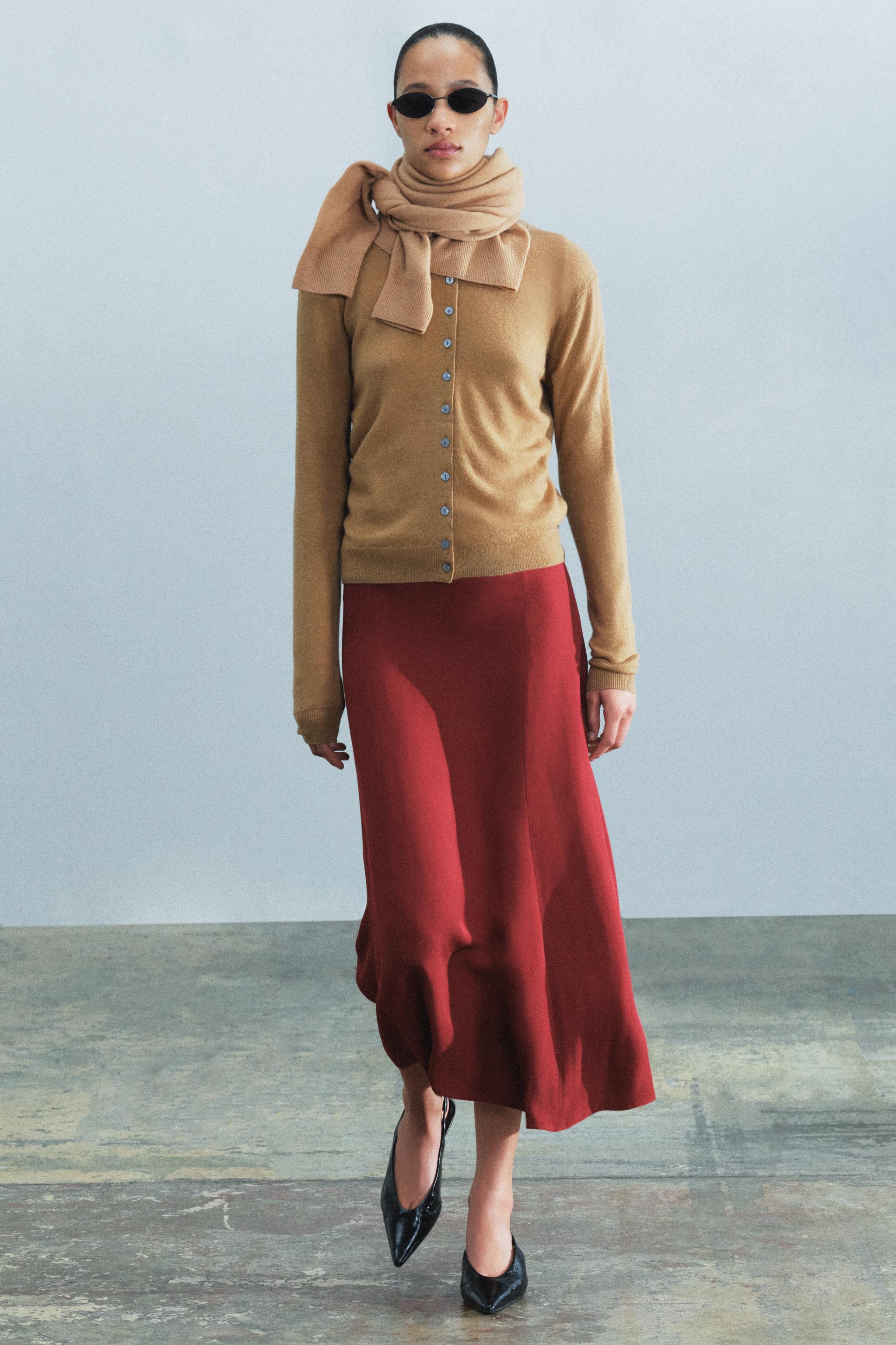 Юбка миди ZW COLLECTION — ZARA