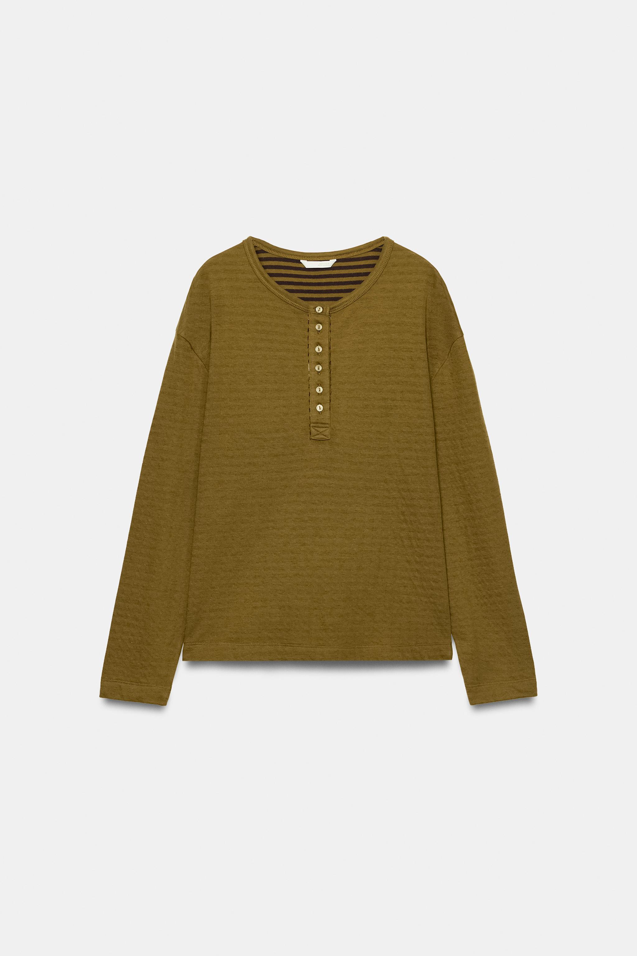 ДВУСТОРОННИЙ ЛОНГСЛИВ ХЕНЛИ — ZARA