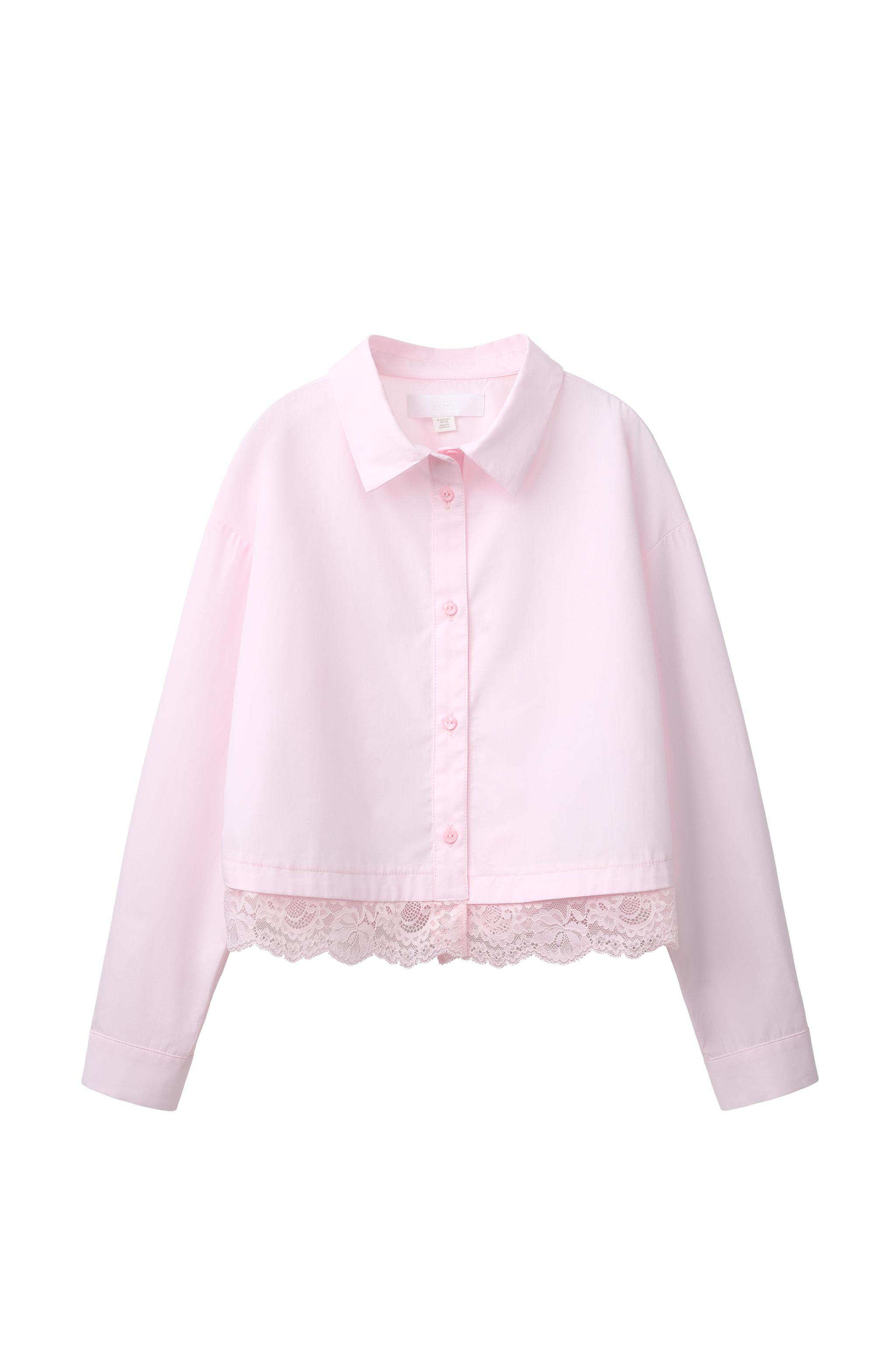 LACE DETAIL SHIRT — ZARA