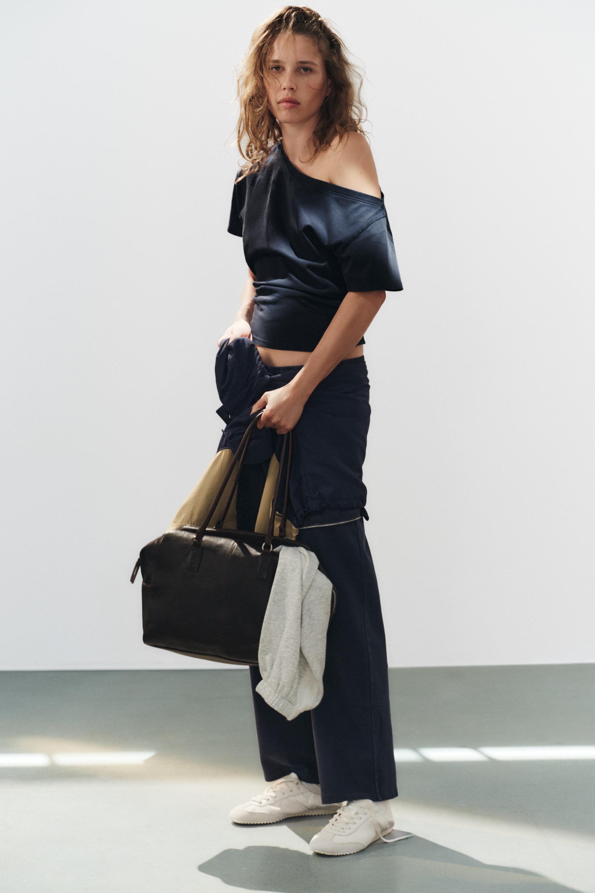 ФУТБОЛКА ИЗ ПЛОТНОГО ХЛОПКА С КОРОТКИМИ РУКАВАМИ — ZARA
