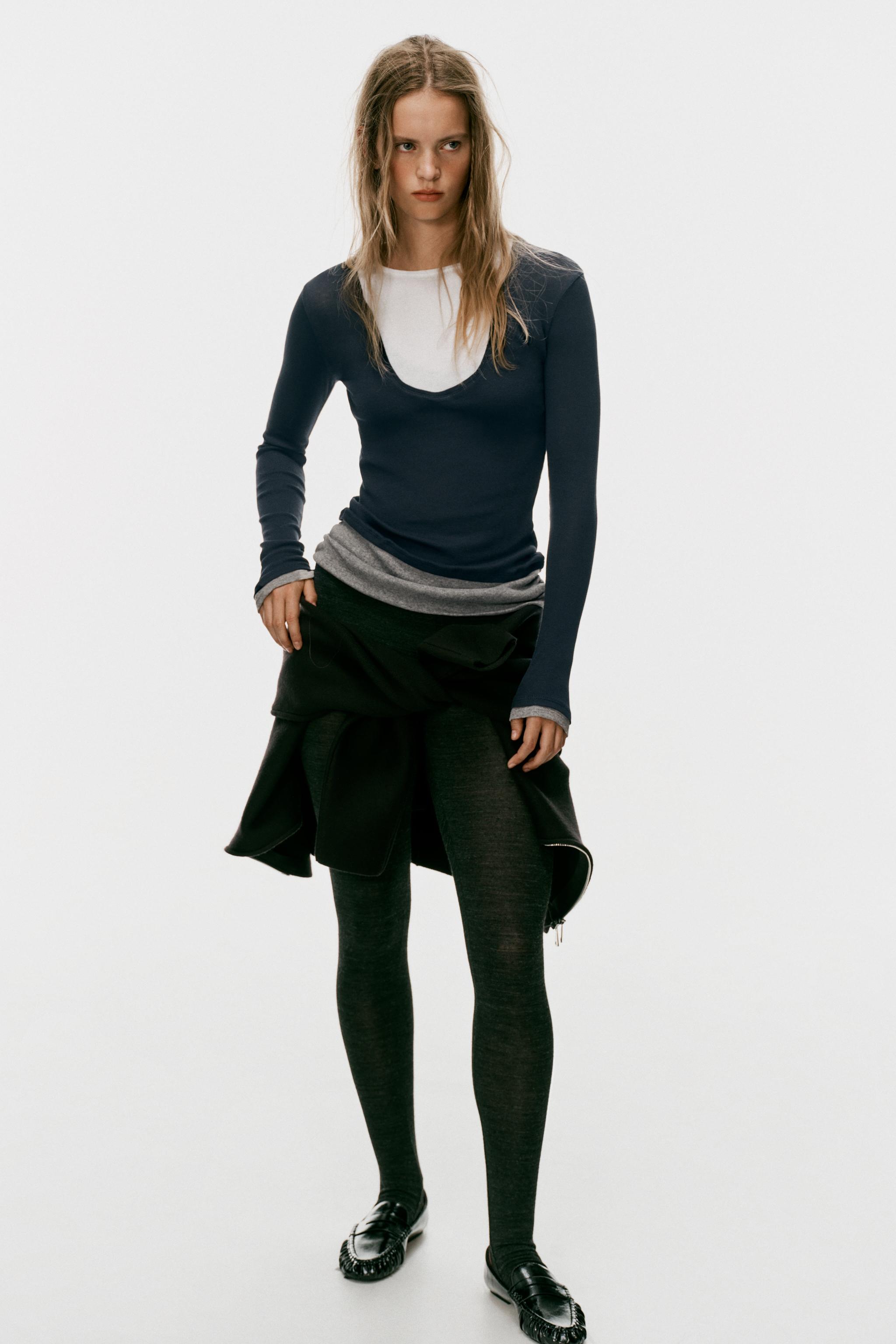 TRIPLE FUNNEL NECK T-SHIRT — ZARA