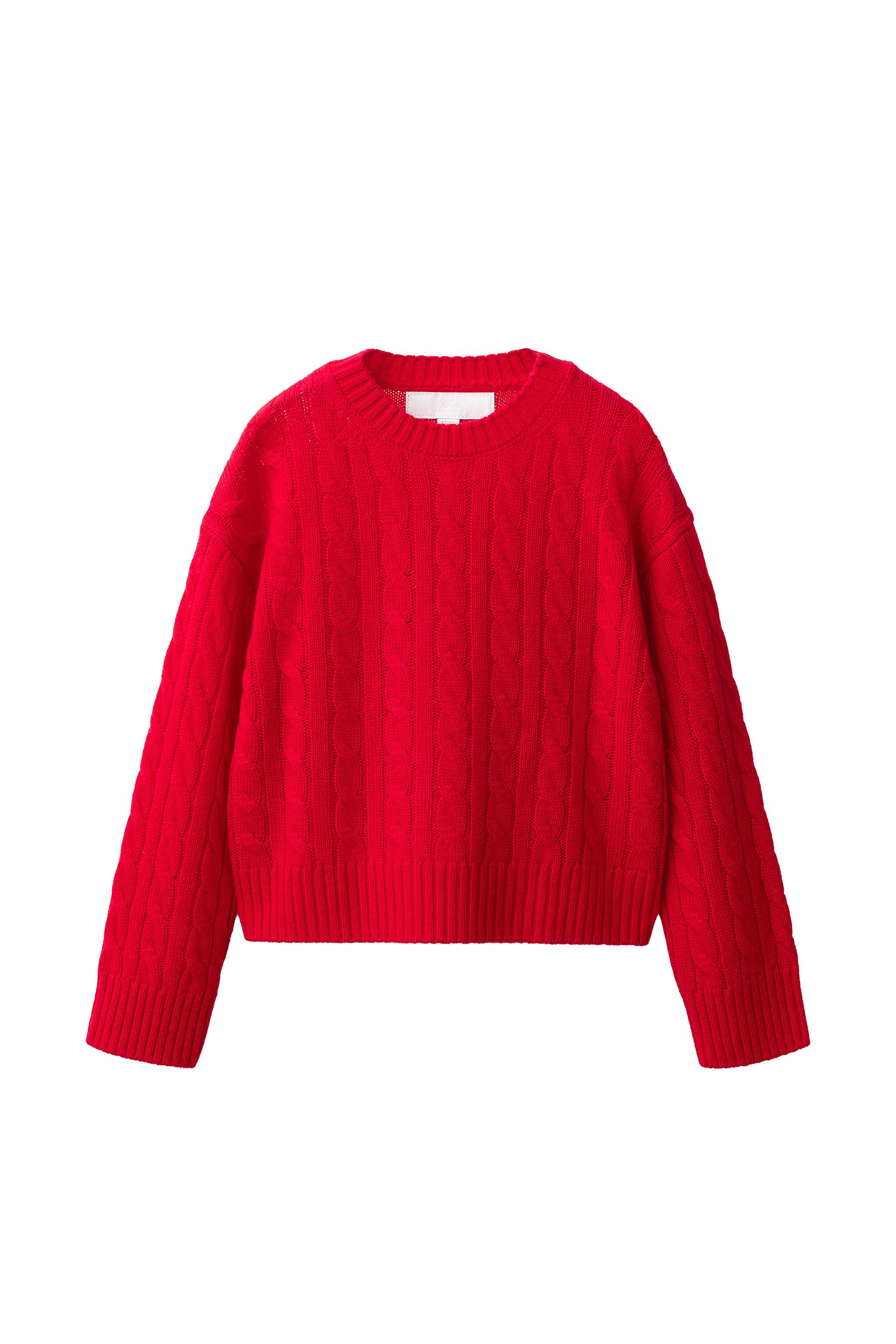 Джемпер с косами из 100% шерсти — ZARA