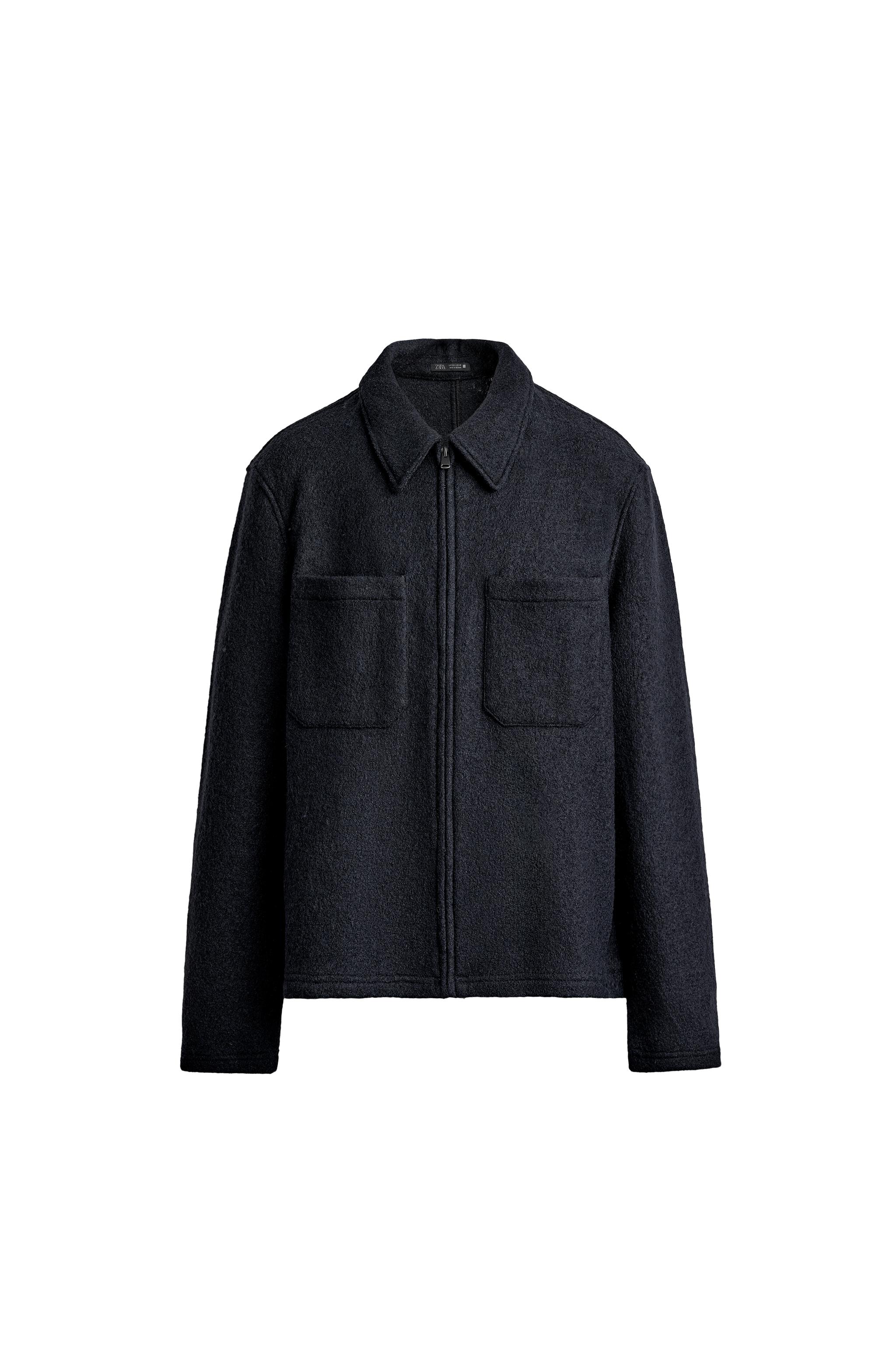 КУРТКА-РУБАШКА ИЗ РЕЛЬЕФНОЙ ВИСКОЗЫ И ШЕРСТИ — ZARA