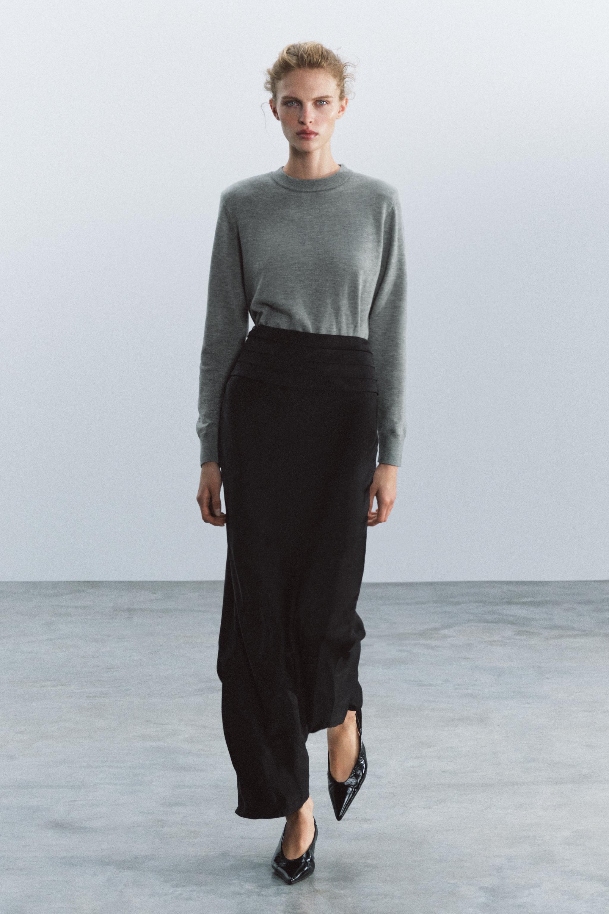 Юбка-карандаш из атласа ZW COLLECTION — ZARA