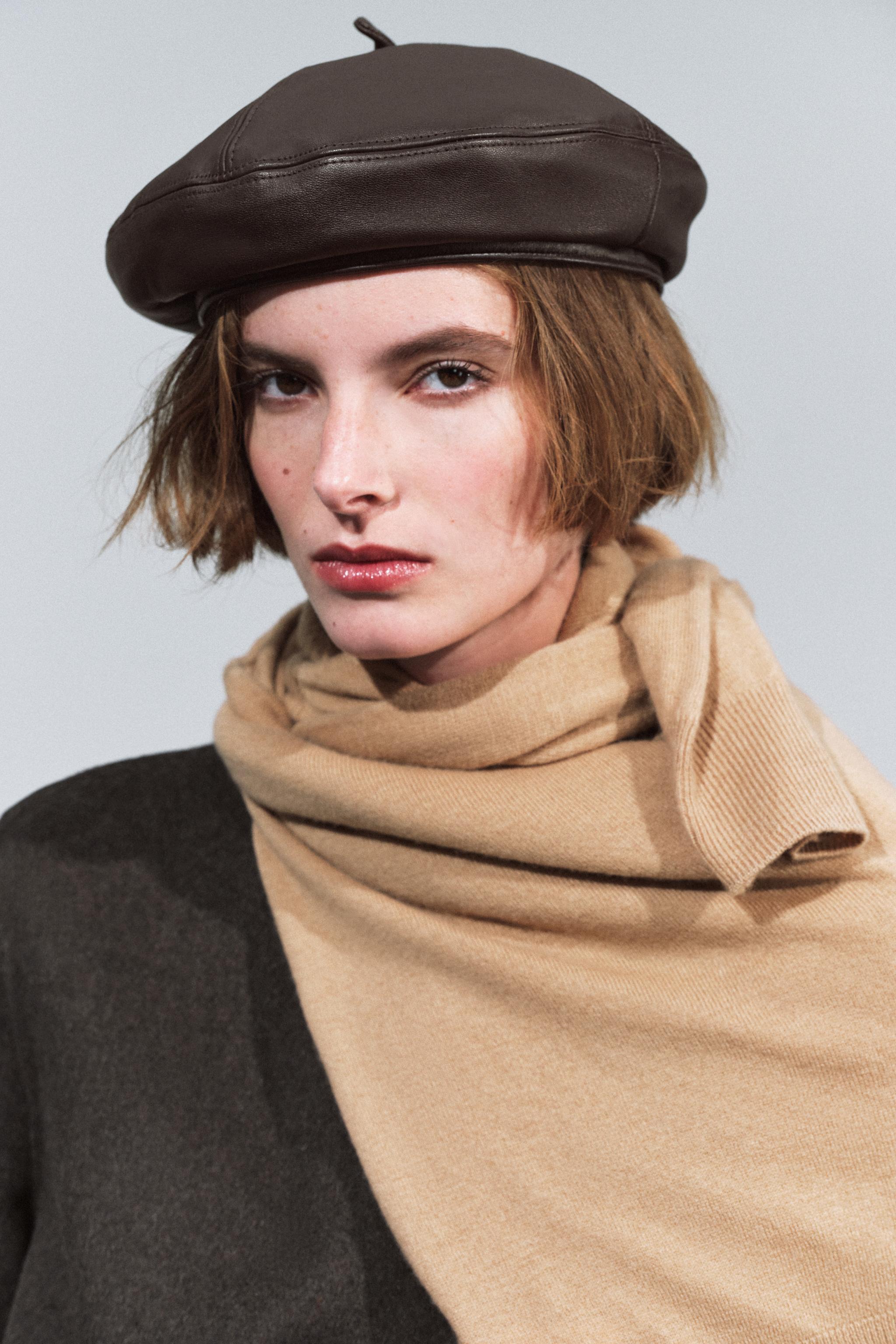 Берет из 100% кожи — ZARA