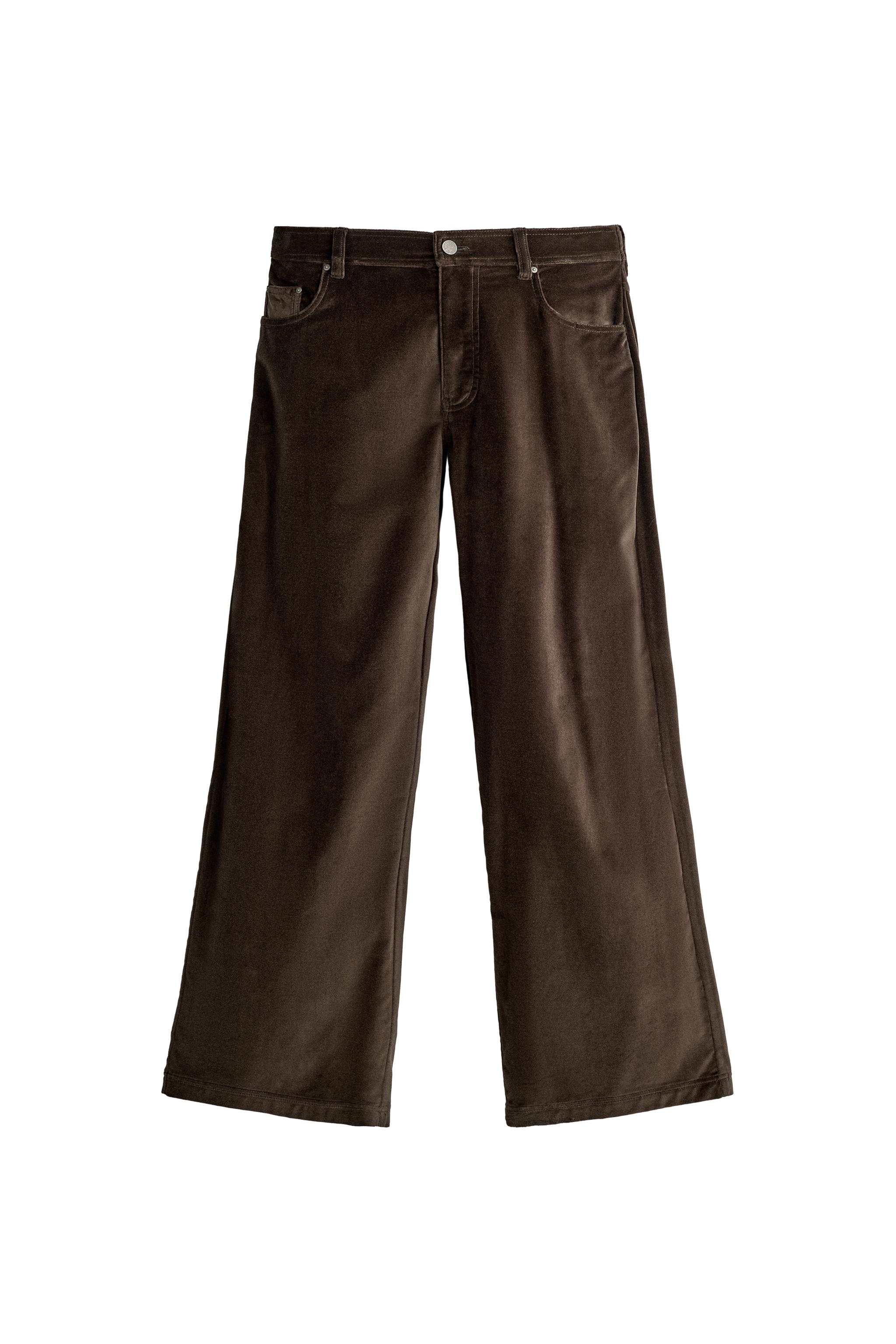 STRAIGHT RELAXED FIT VELVET TROUSERS — ZARA
