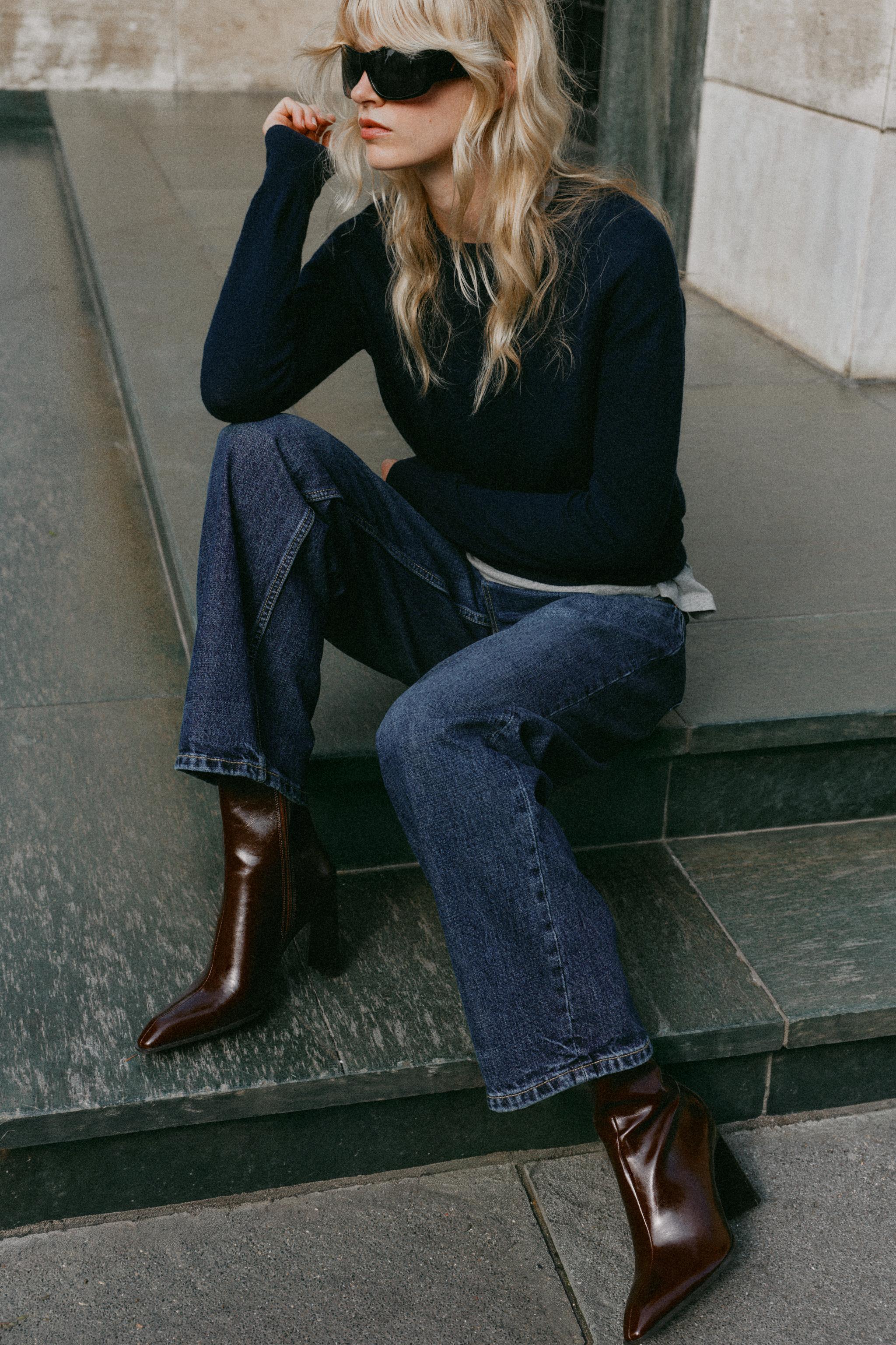 БОТИЛЬОНЫ НА КАБЛУКЕ С ЛАКИРОВАННЫМ ЭФФЕТОМ — ZARA