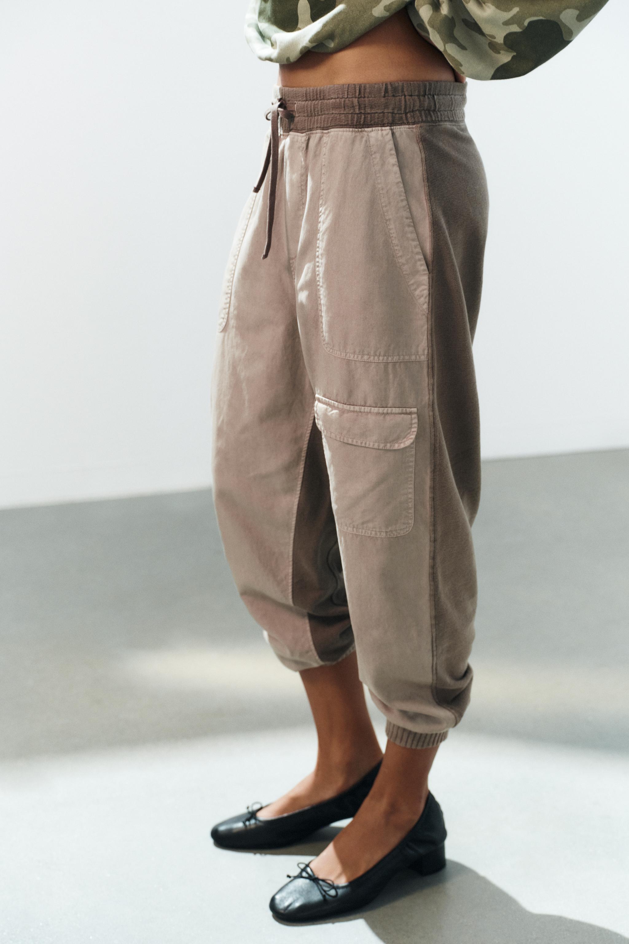 БРЮКИ-ДЖОГГЕРЫ КАРГО КОМБИНИРОВАННЫЕ — ZARA