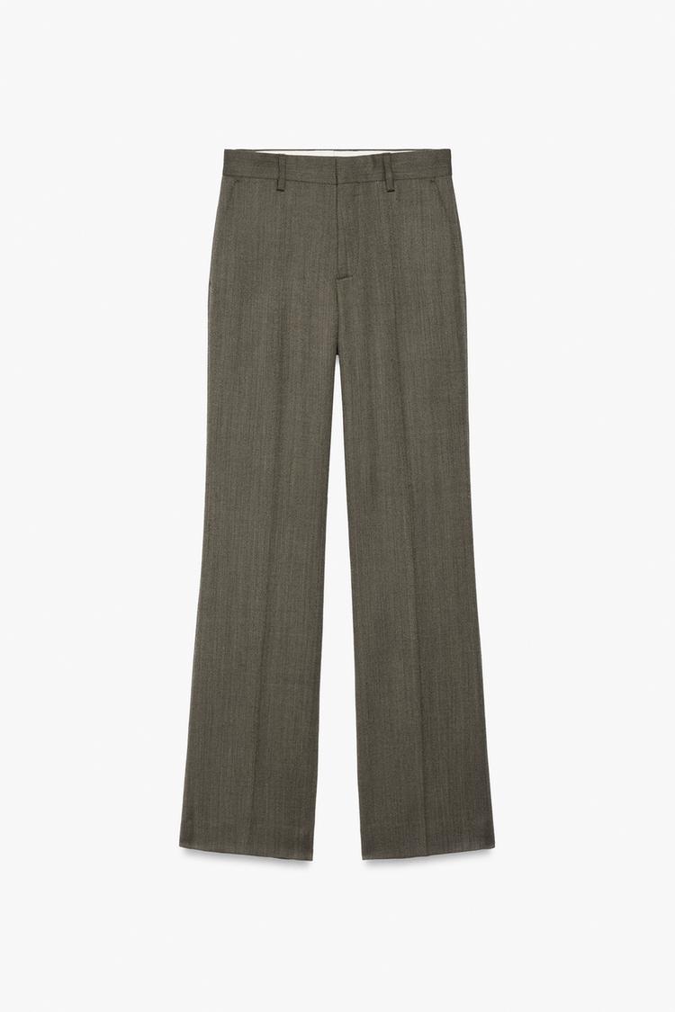 STRUCTURED FLARE FIT TROUSERS