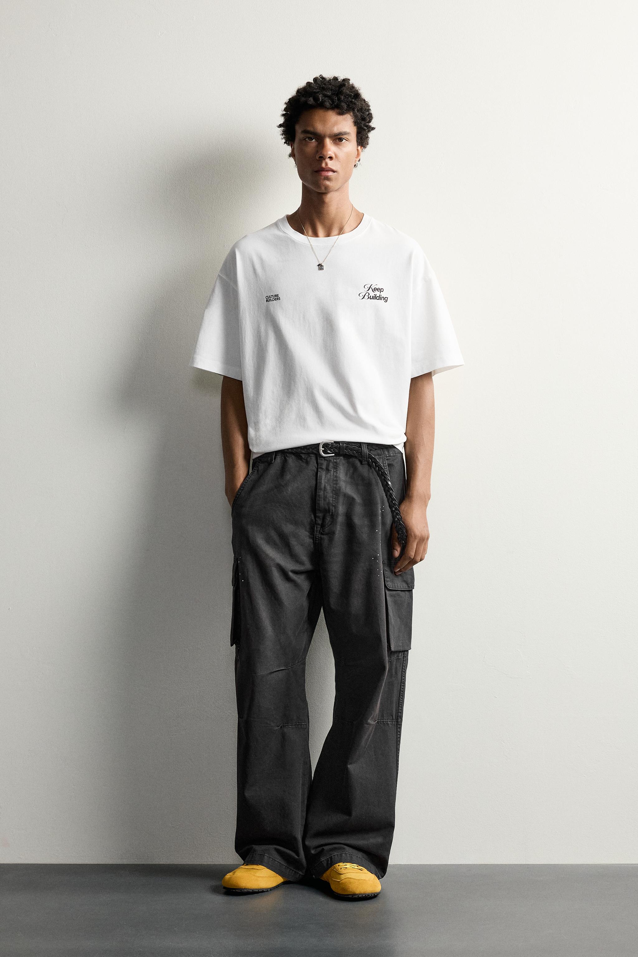 ФУТБОЛКА RELAXED FIT С ПРИНТОМ "КОСТИ" — ZARA
