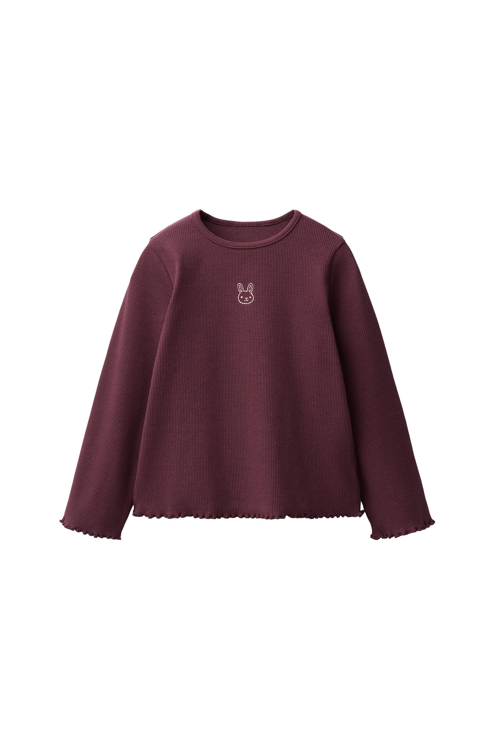 Футболка с вышивкой из ребристой ткани — ZARA