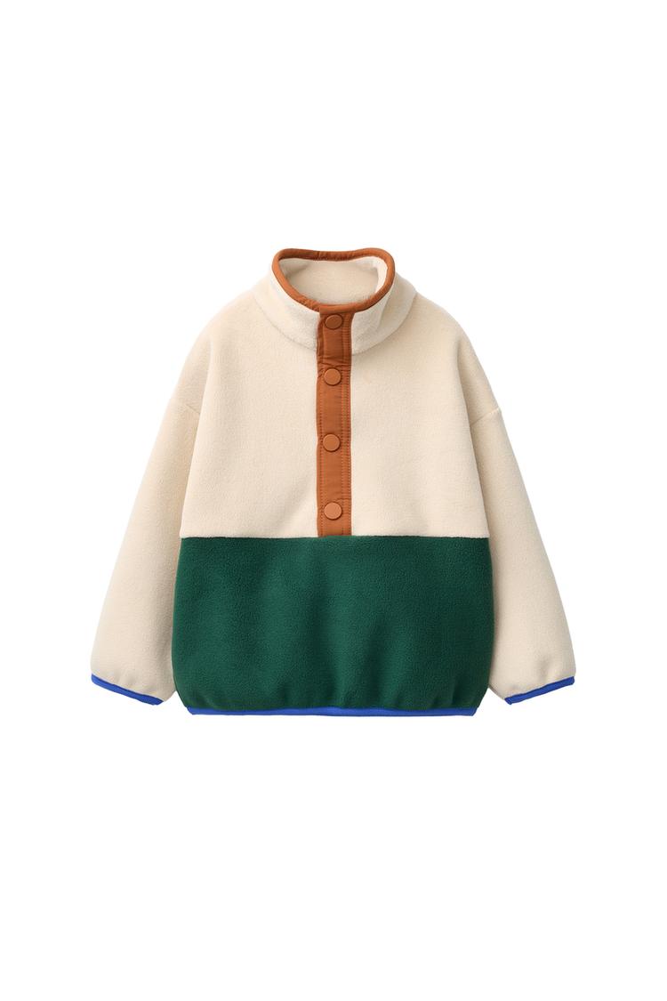 COLOURBLOCK FLEECE-LINED SWEATSHIRT