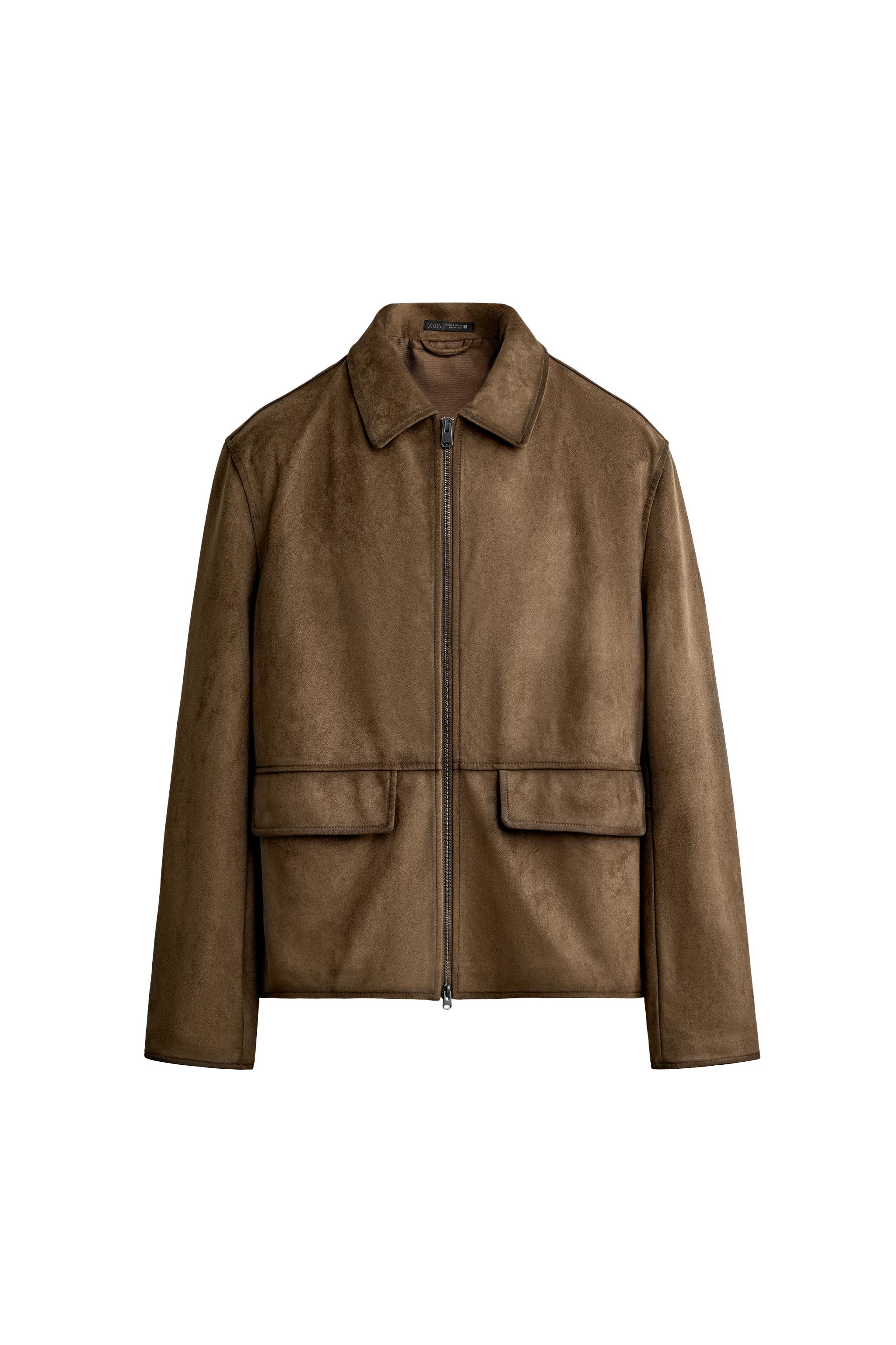 Куртка классического кроя из искусственной замши — ZARA