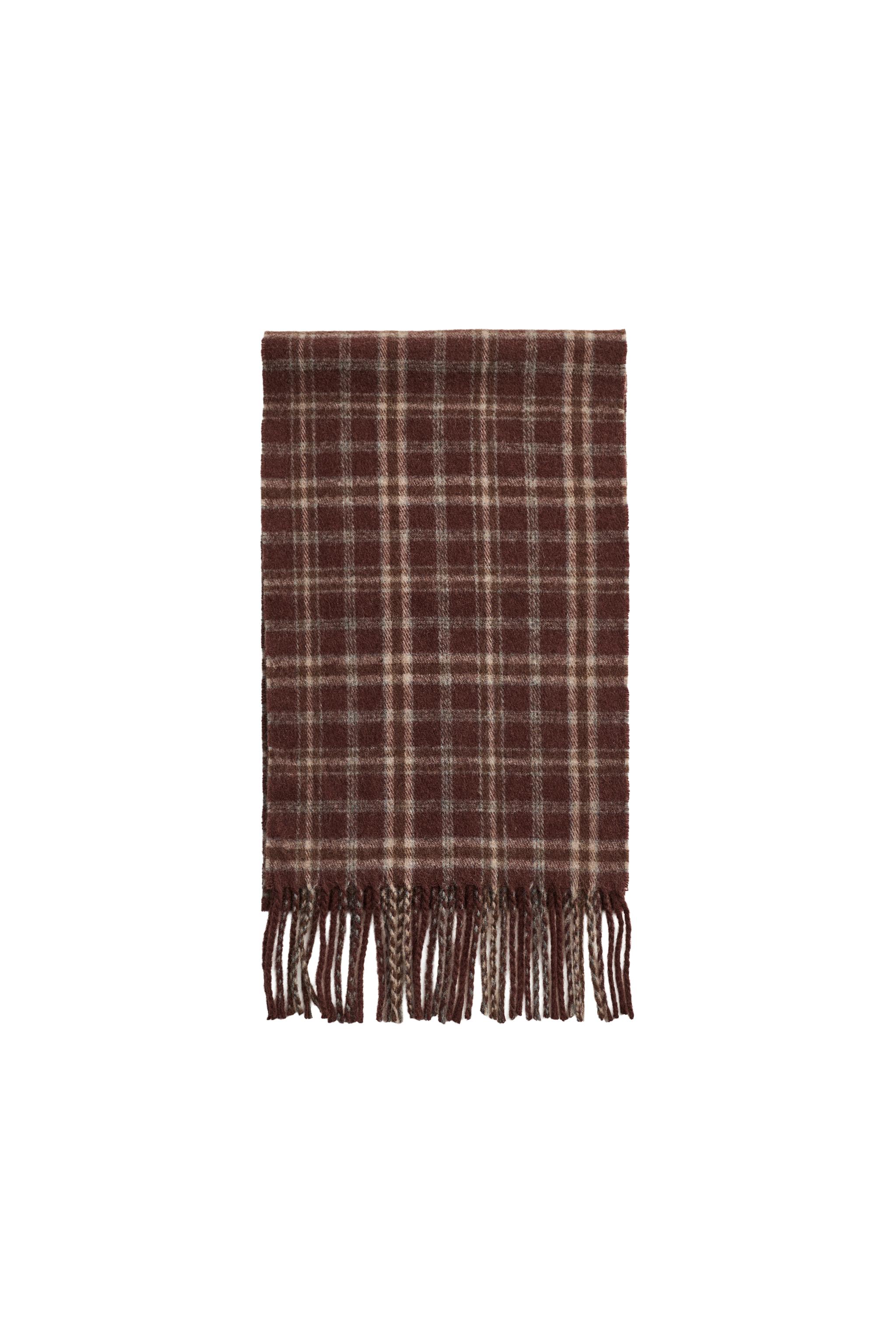 WOOL BLEND CHECKS SCARF — ZARA