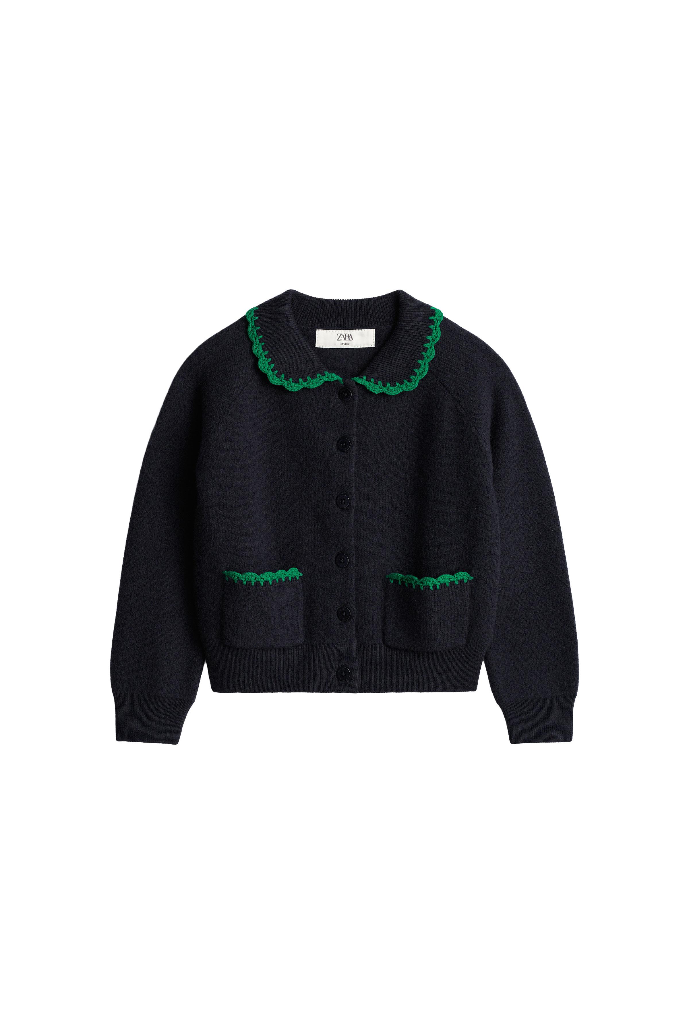 100% WOOL CROCHET EMBROIDERY CARDIGAN LIMITED EDITION — ZARA