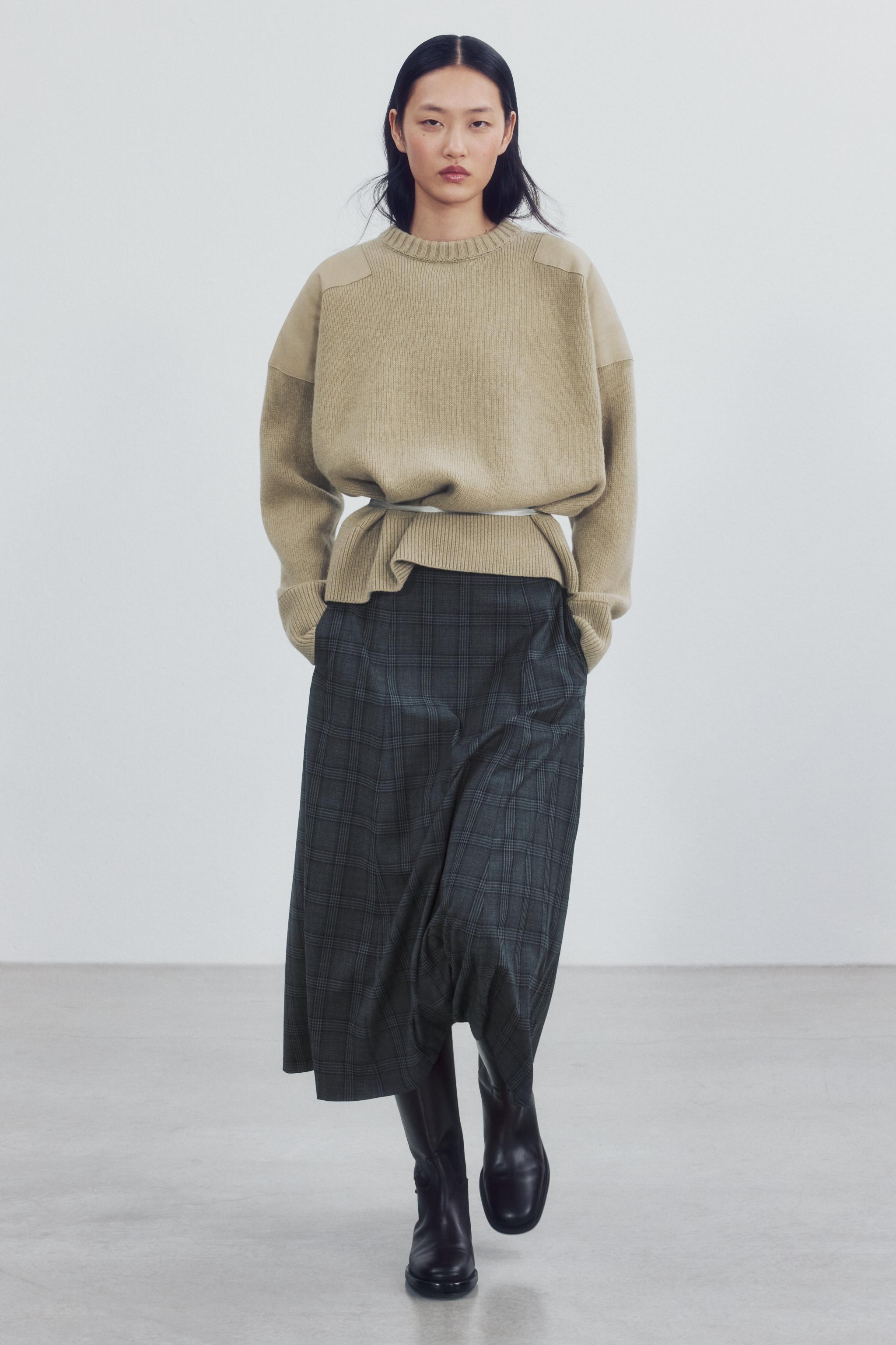 Юбка миди ZW COLLECTION в клетку — ZARA