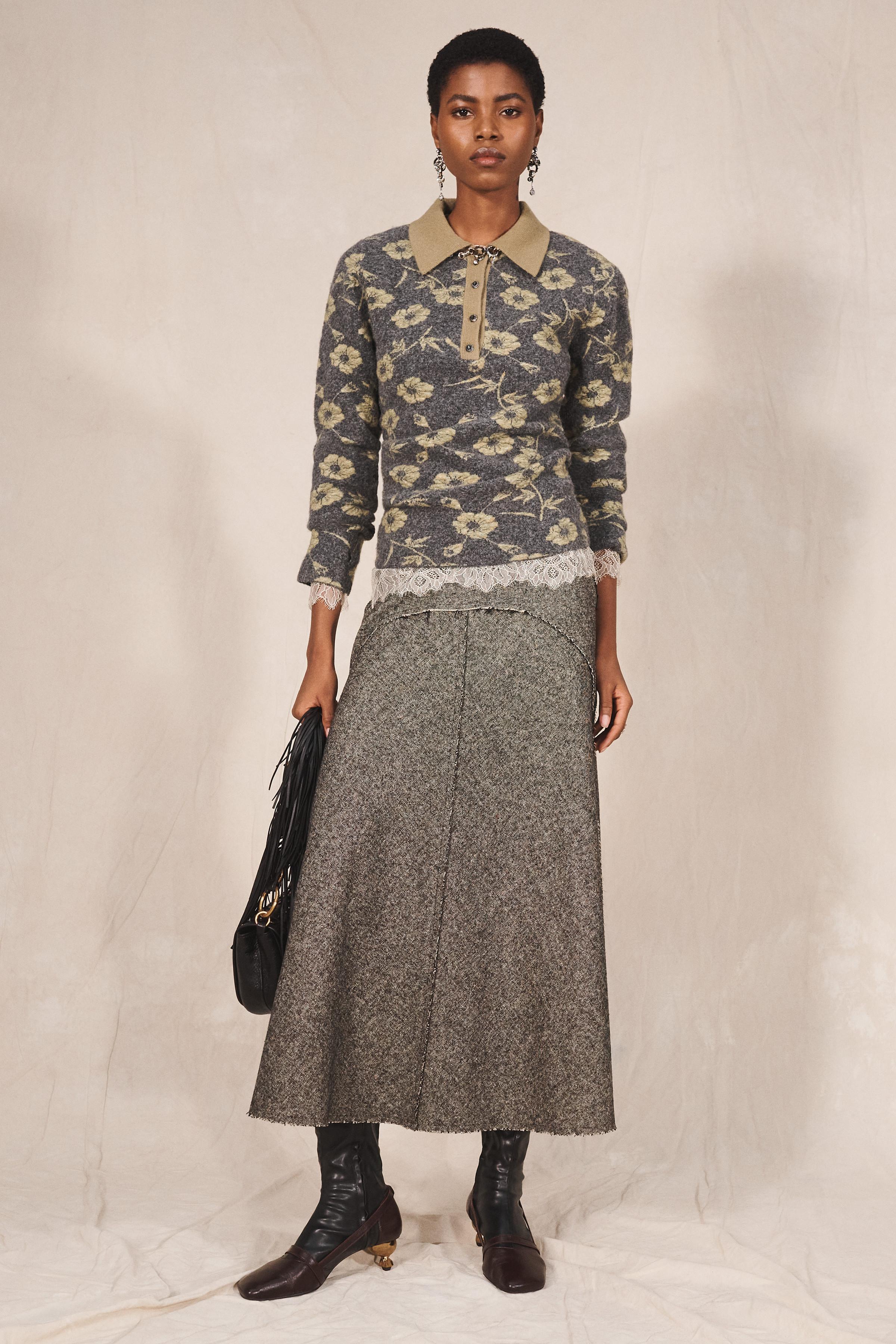FLORAL JACQUARD POLO COLLAR JUMPER LIMITED EDITION — ZARA