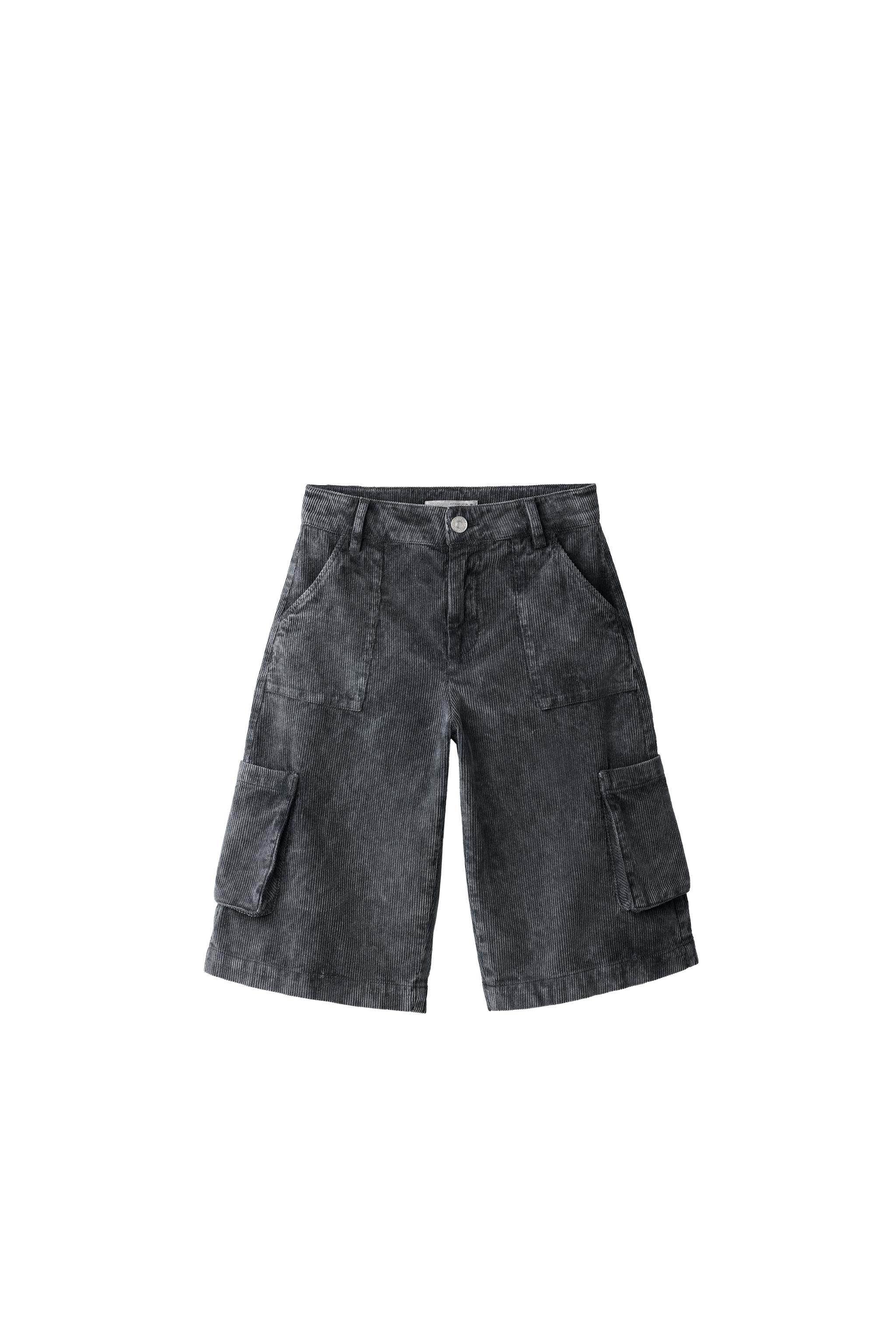 LONG CORDUROY CARGO BERMUDA SHORTS — ZARA