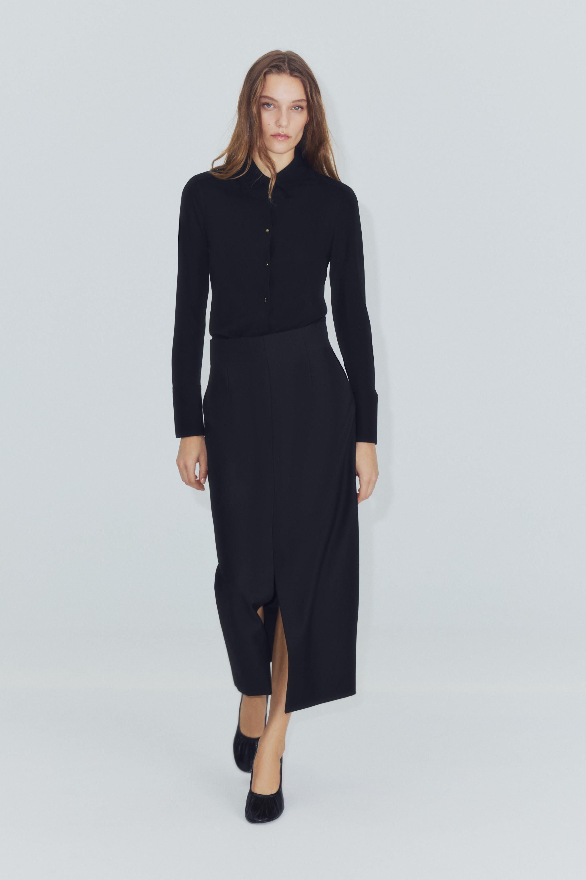 РУБАШКА С ЗОЛОТИСТЫМИ ПУГОВИЦАМИ — ZW COLLECTION — ZARA
