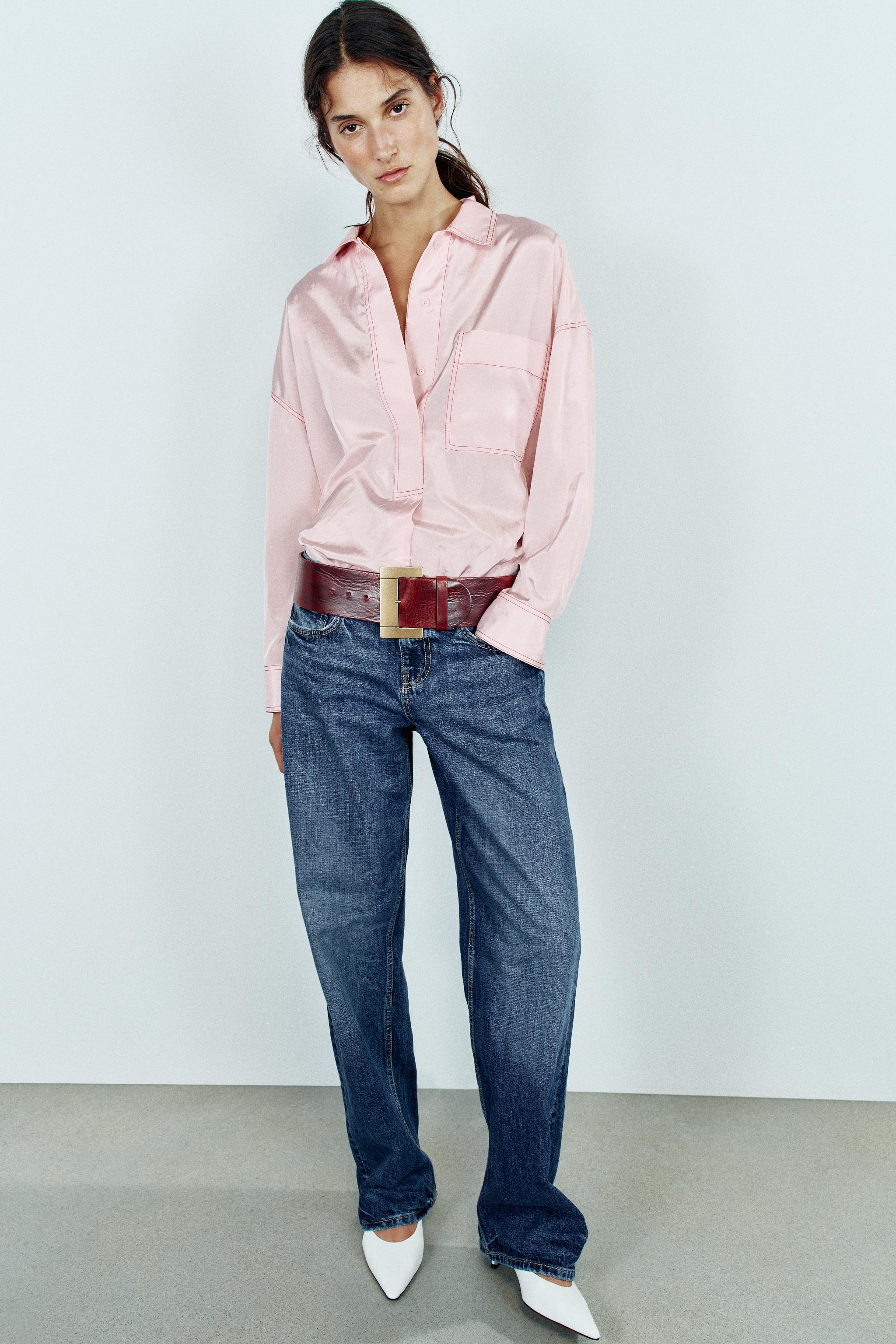 Широкий кожаный ремень с квадратной пряжкой — ZARA