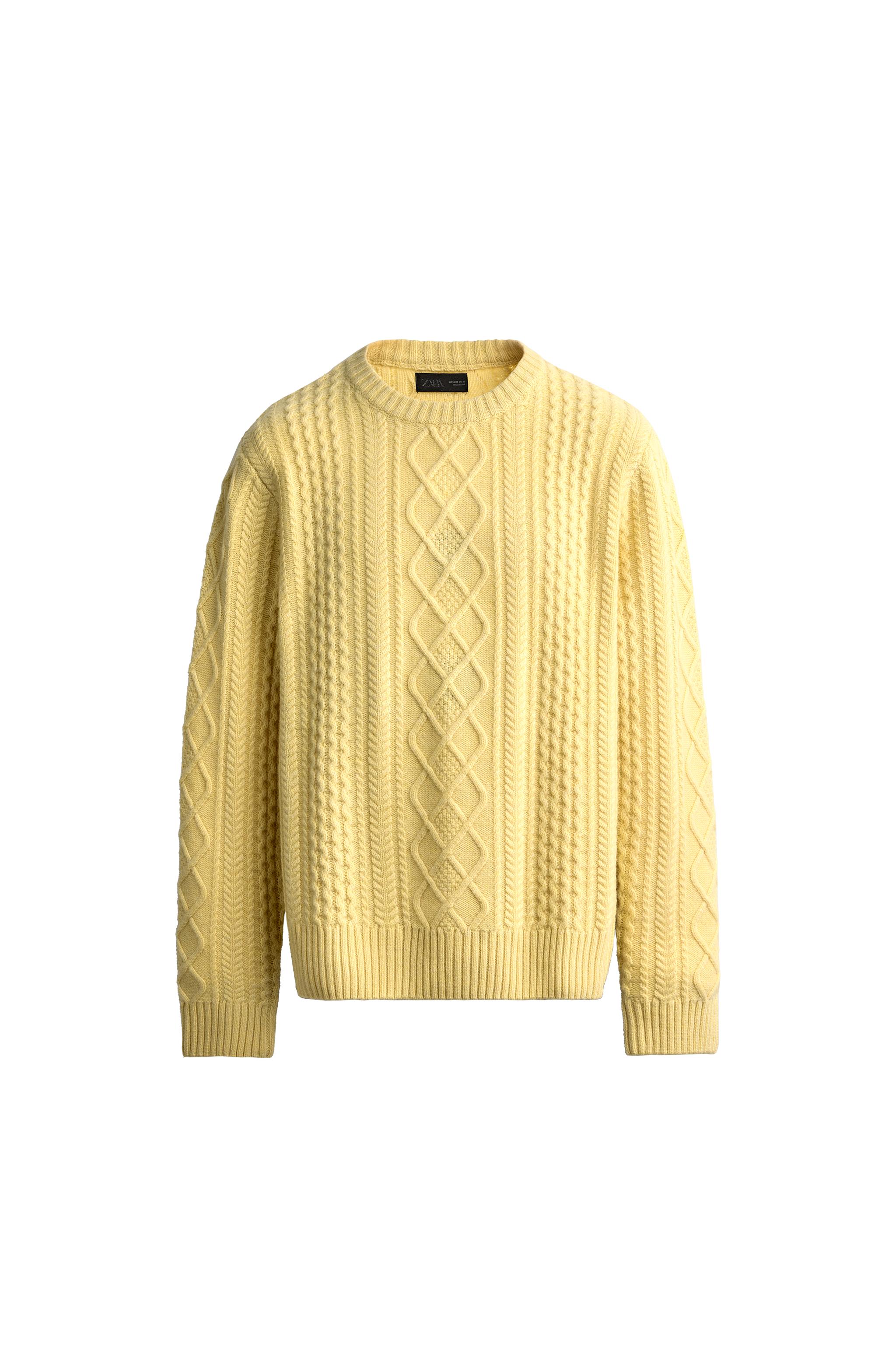 Свитер из смесовой шерсти фактурной вязки — ZARA