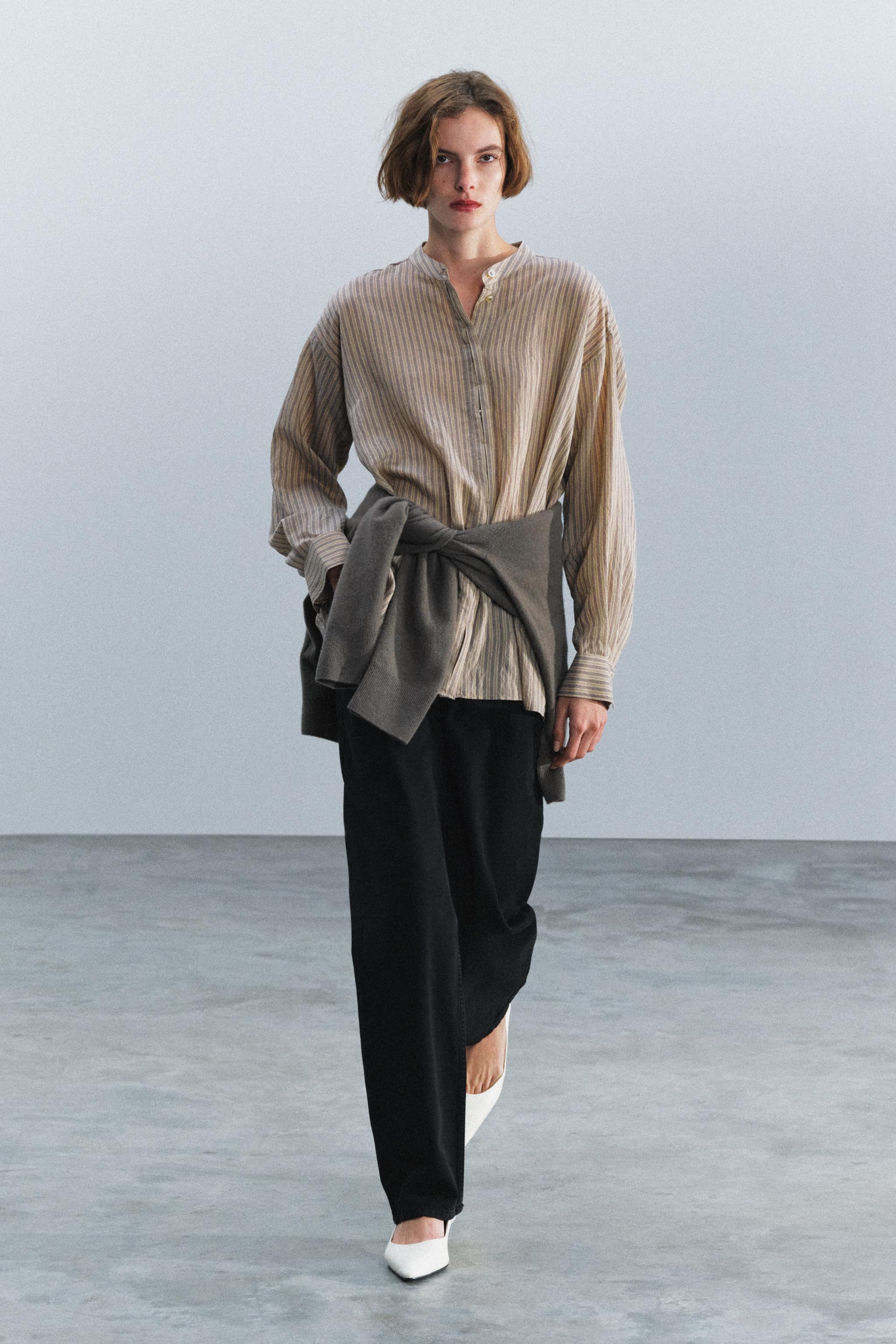 Рубашка ZW COLLECTION в полоску — ZARA