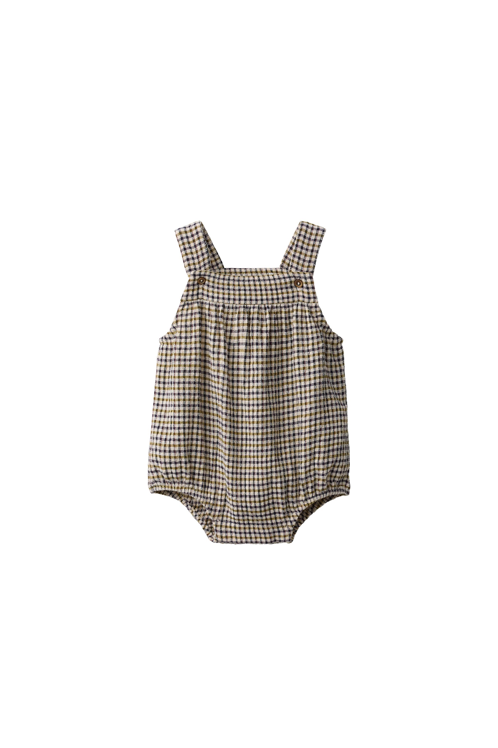 TEXTURED CHECK ROMPER — ZARA