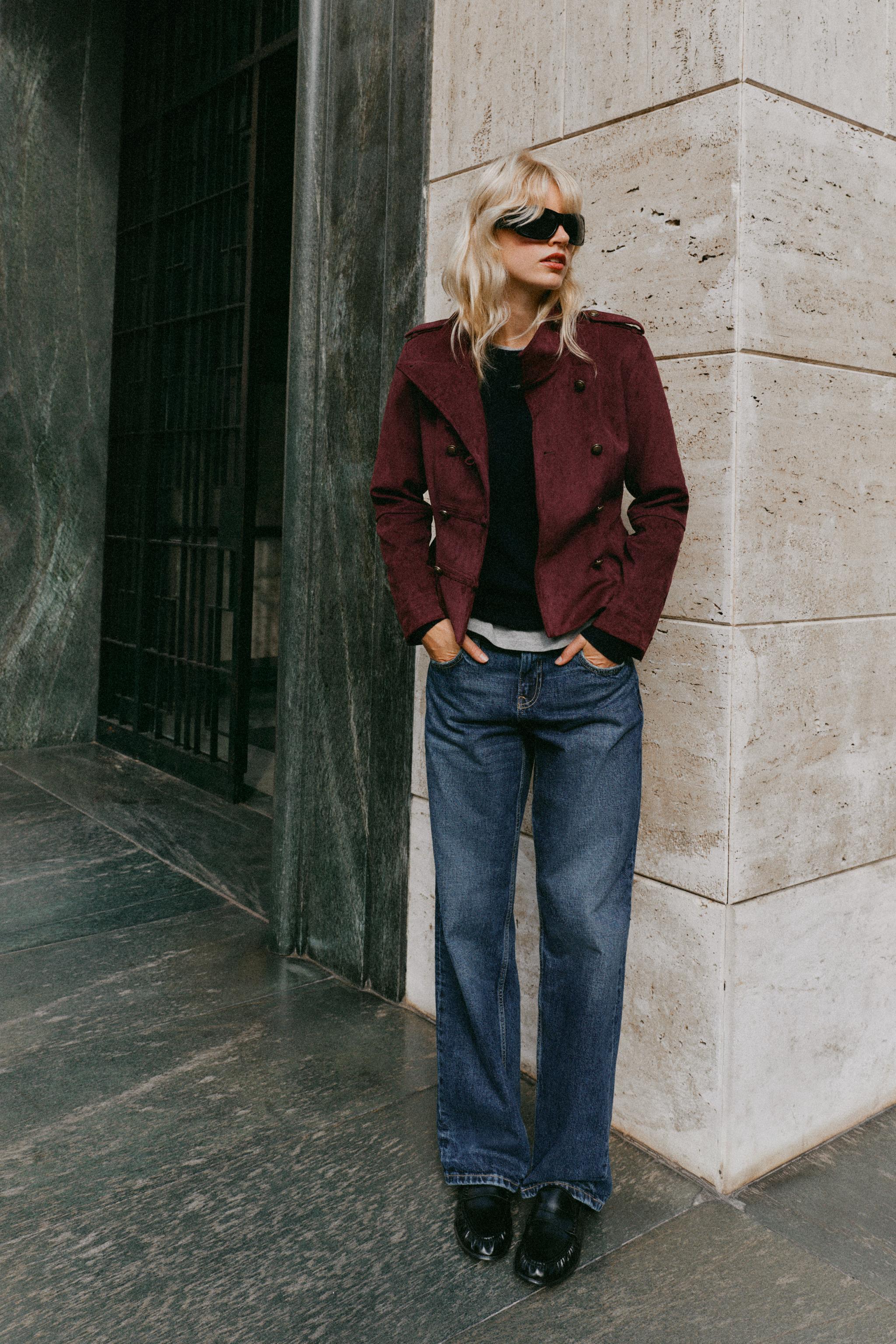Куртка из искусственной замши с застёжкой-лягушкой — ZARA
