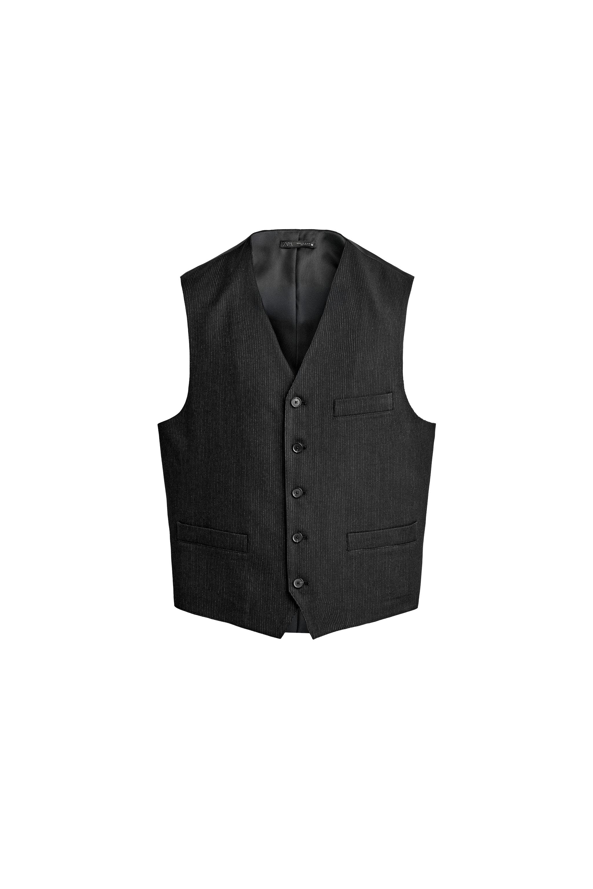 STRIPED SUIT WAISTCOAT — ZARA