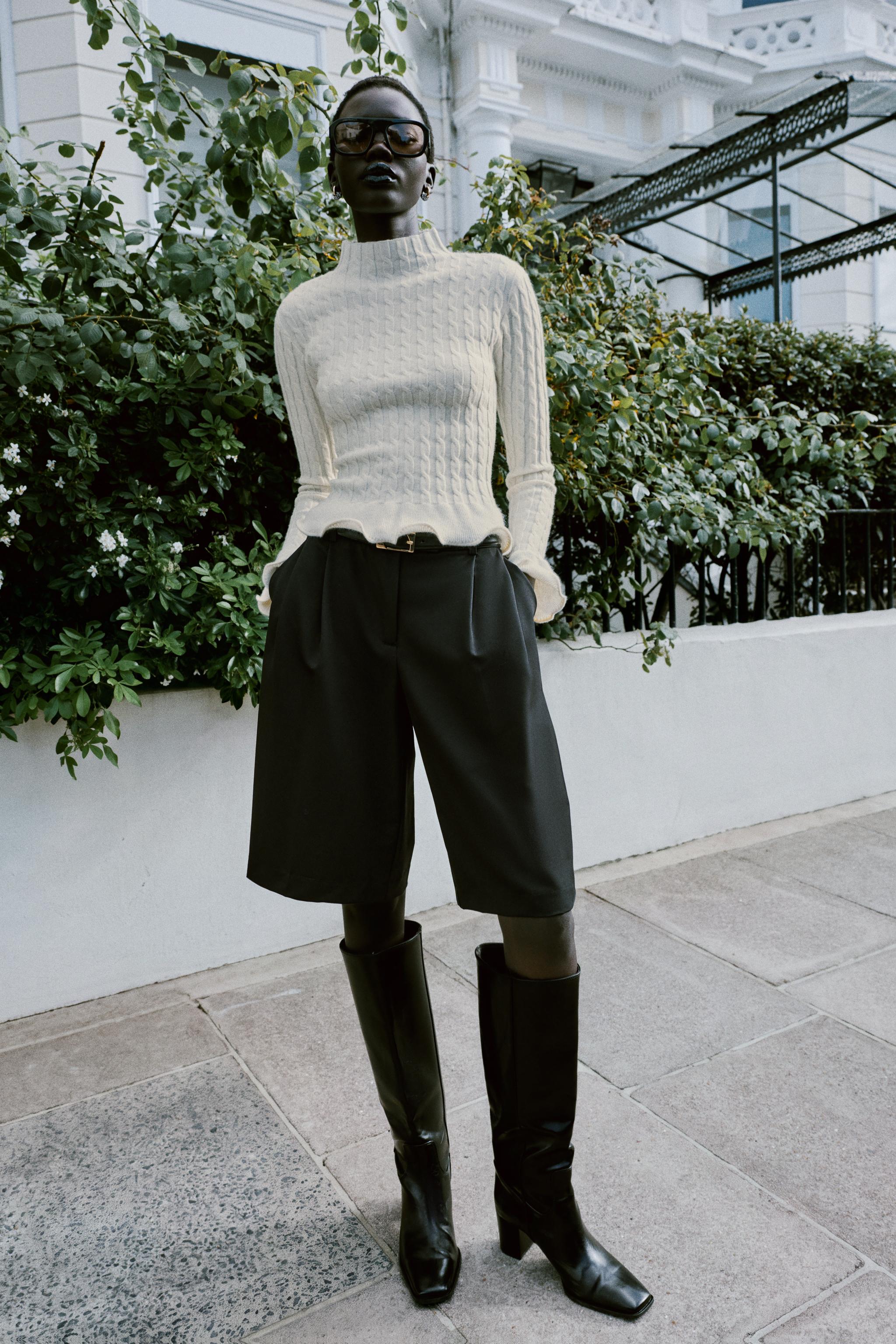 Свитер с косами и воланами — ZARA