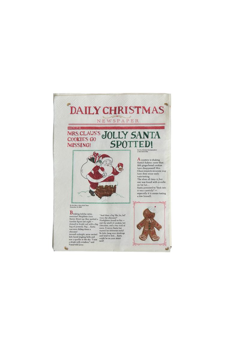 CHILDREN'S CHRISTMAS NEWSPAPER PAPER NAPKINS (PACK OF 20)