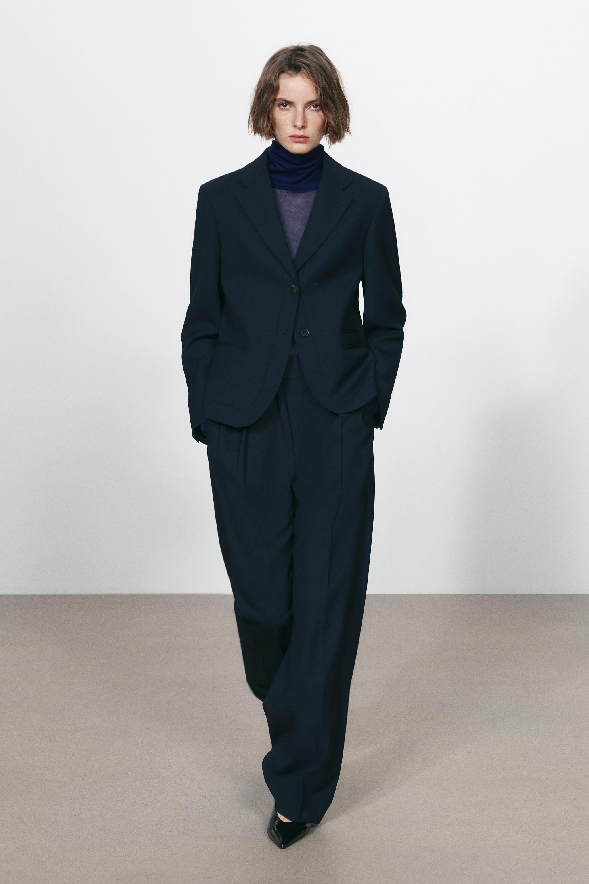 ZW COLLECTION блейзер с прямыми штанинами — ZARA