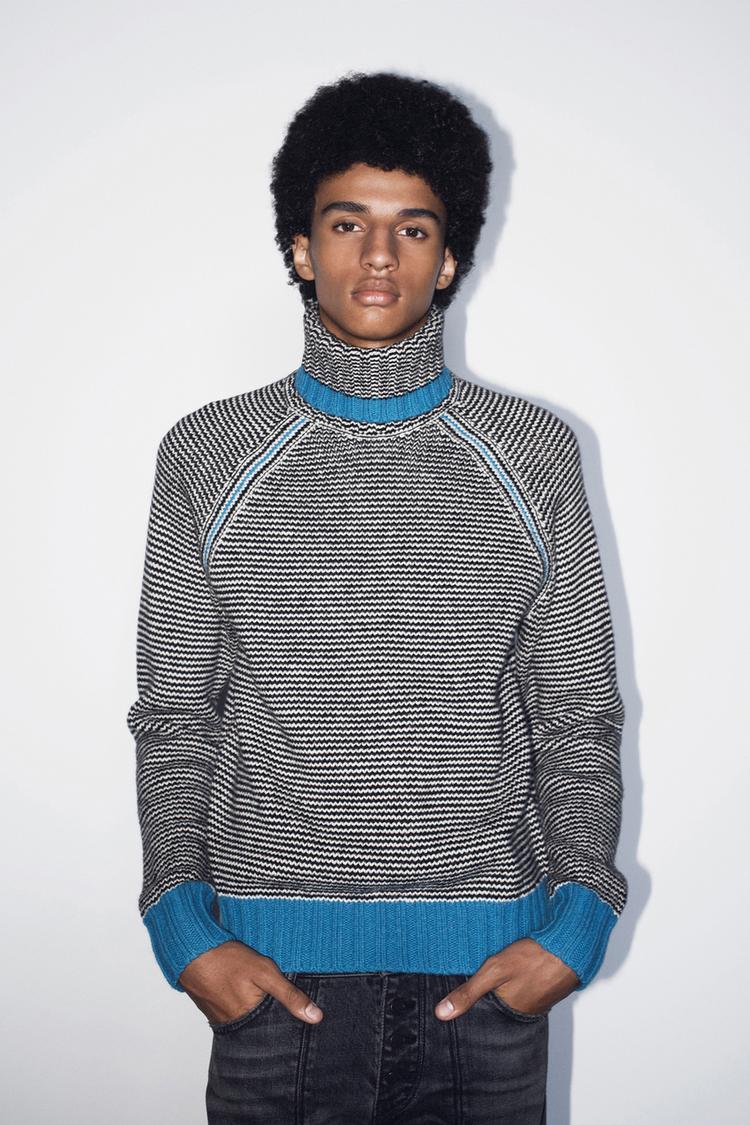 100% WOOL JACQUARD STRIPED JUMPER