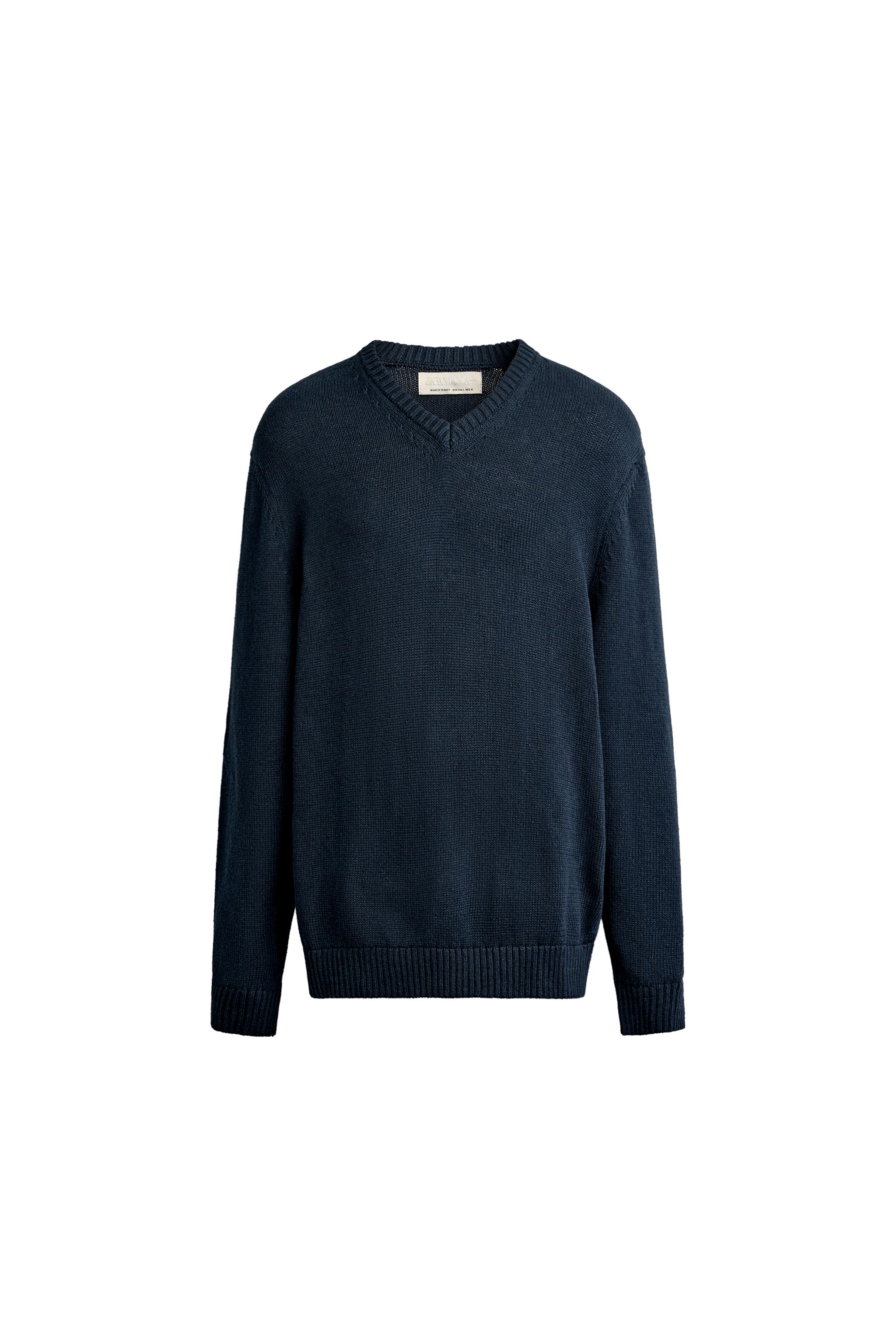 СВИТЕР КЛАССИЧЕСКОГО КРОЯ ИЗ ХЛОПКА И ЛЬНА — ZARA