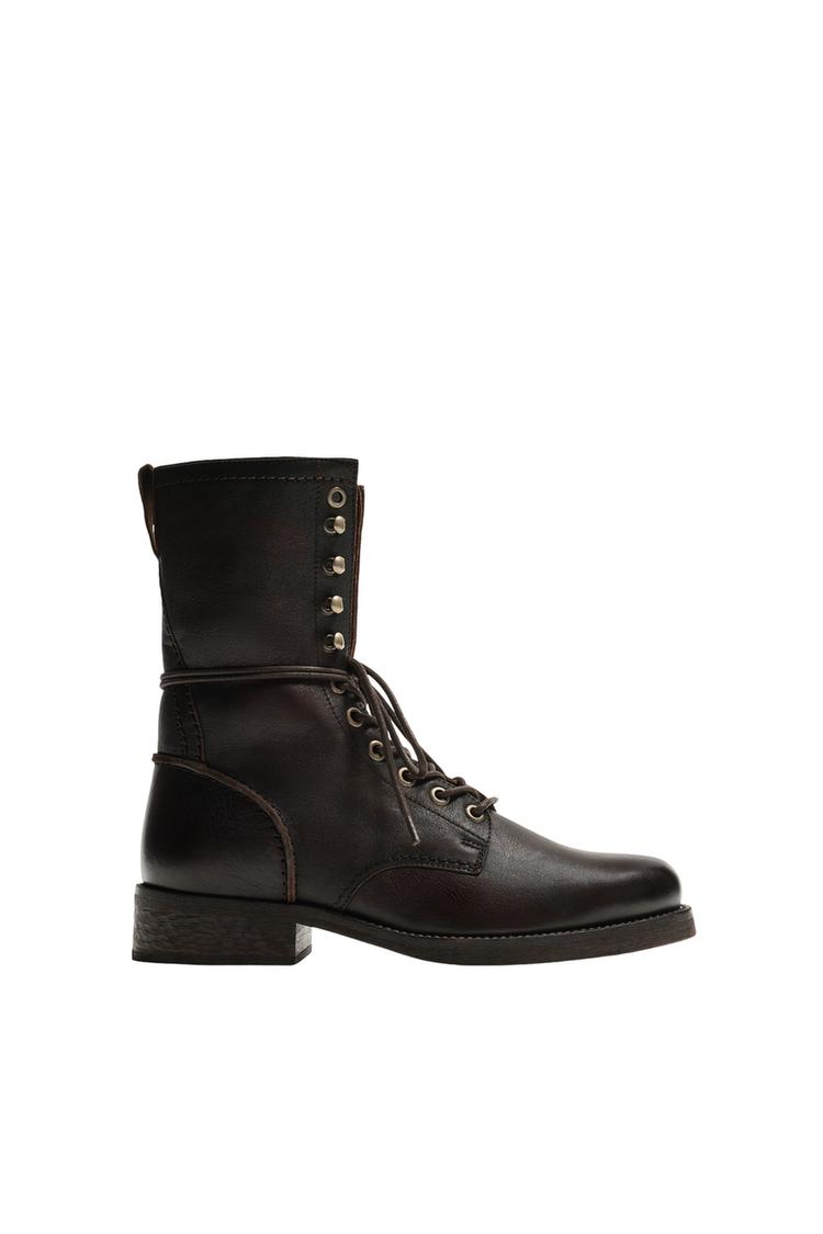 LEATHER LACE-UP BOOTS