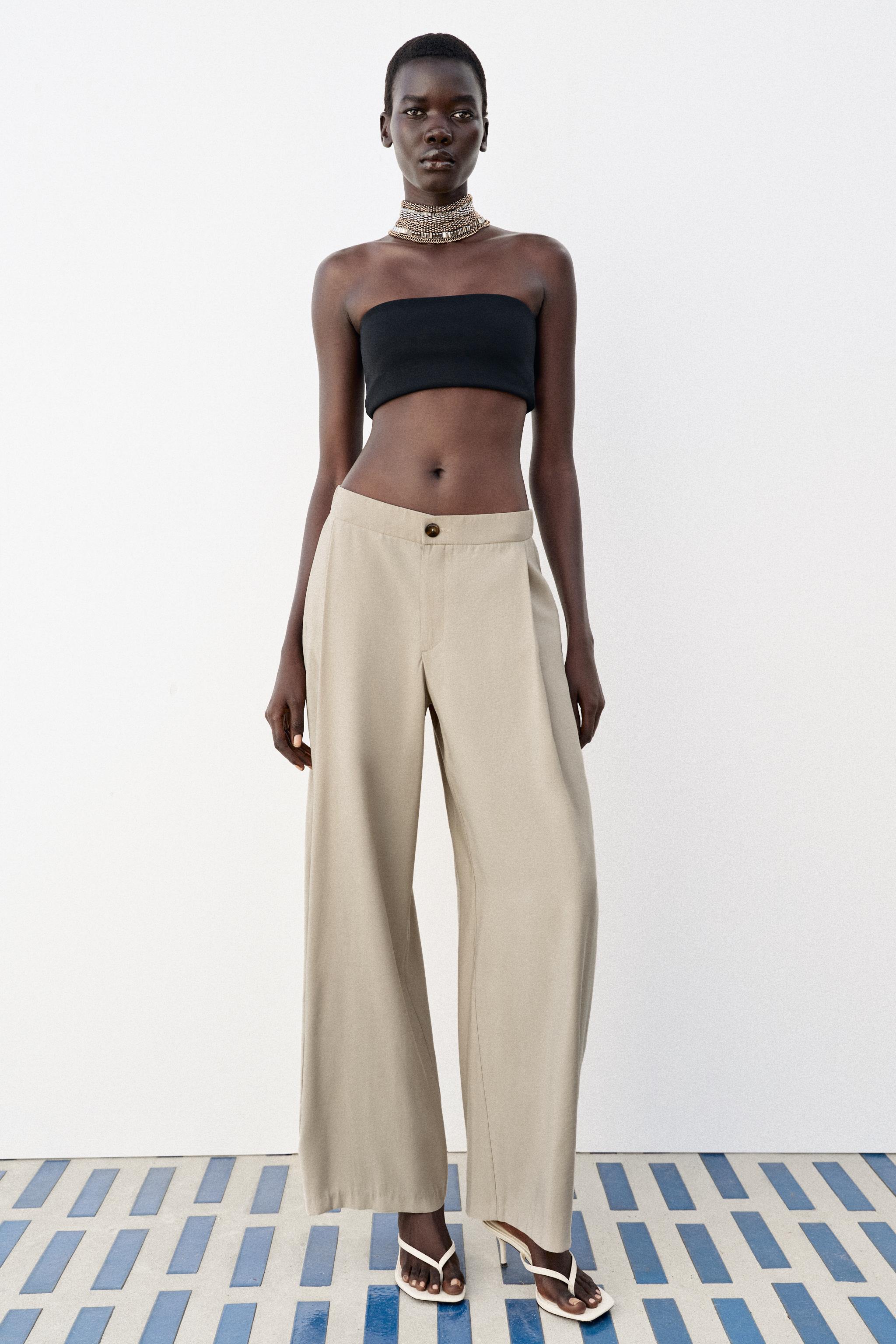 Брюки силуэта "бочонок" из струящейся ткани — ZARA