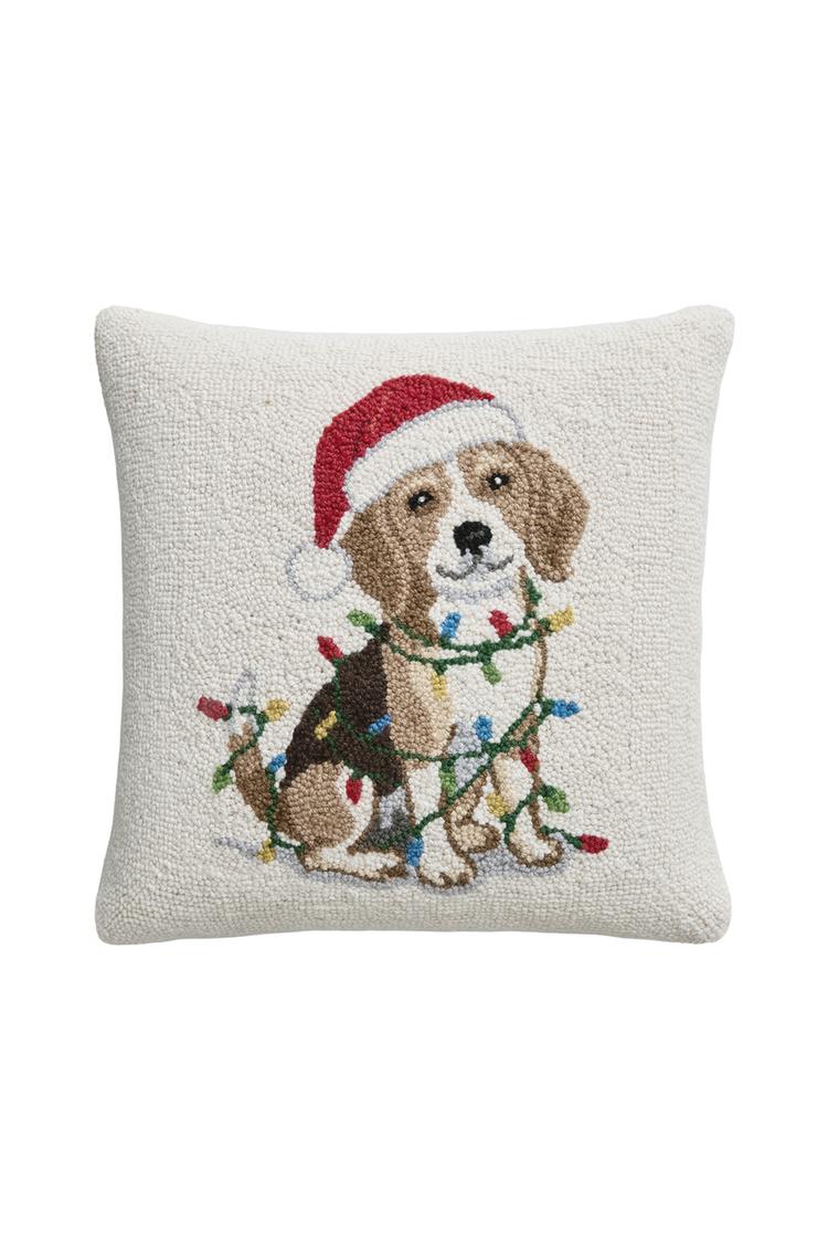 WOOL DOG CHRISTMAS CUSHION COVER