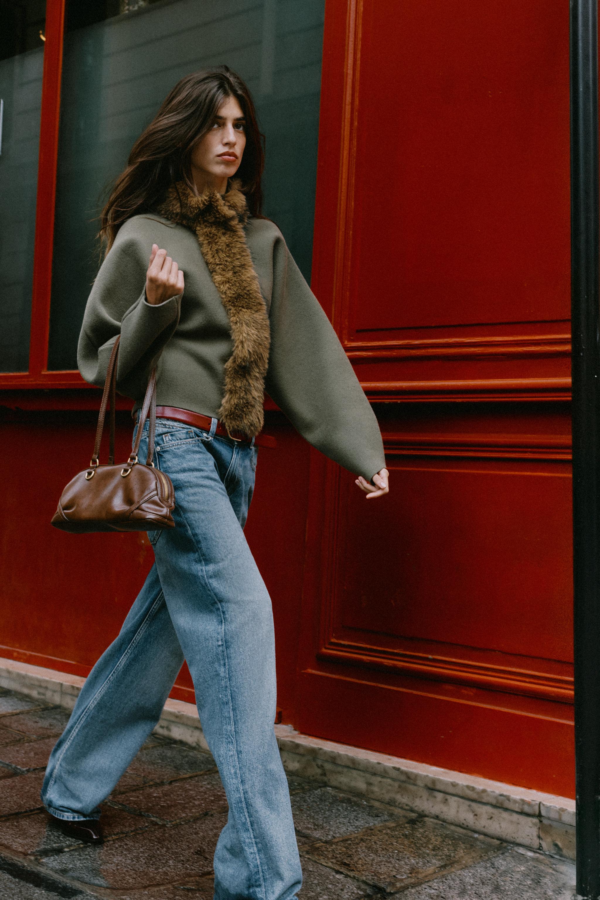 COMBINED FAUX FUR CARDIGAN — ZARA