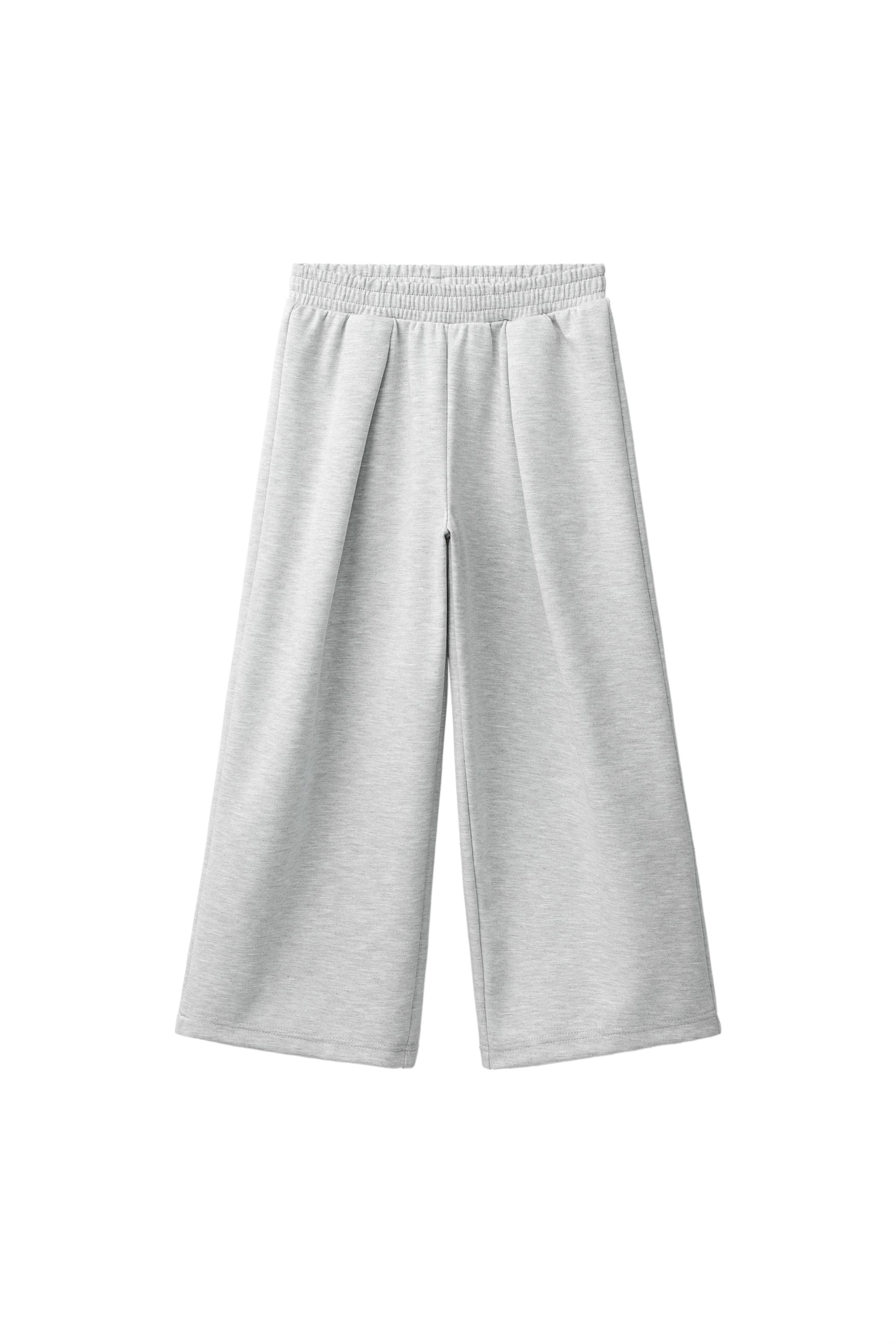 Брюки из интерлока с широкими штанинами и складками — ZARA
