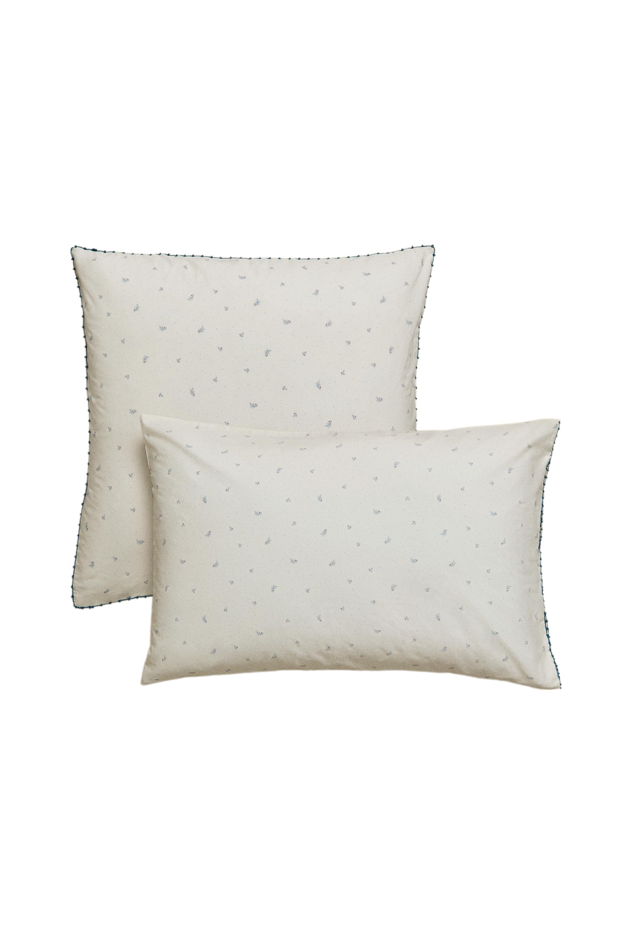 ДЕТСКАЯ ХЛОПКОВАЯ НАВОЛОЧКА С ЛИСТЬЯМИ И ГОРОШКОМ — Zara Home