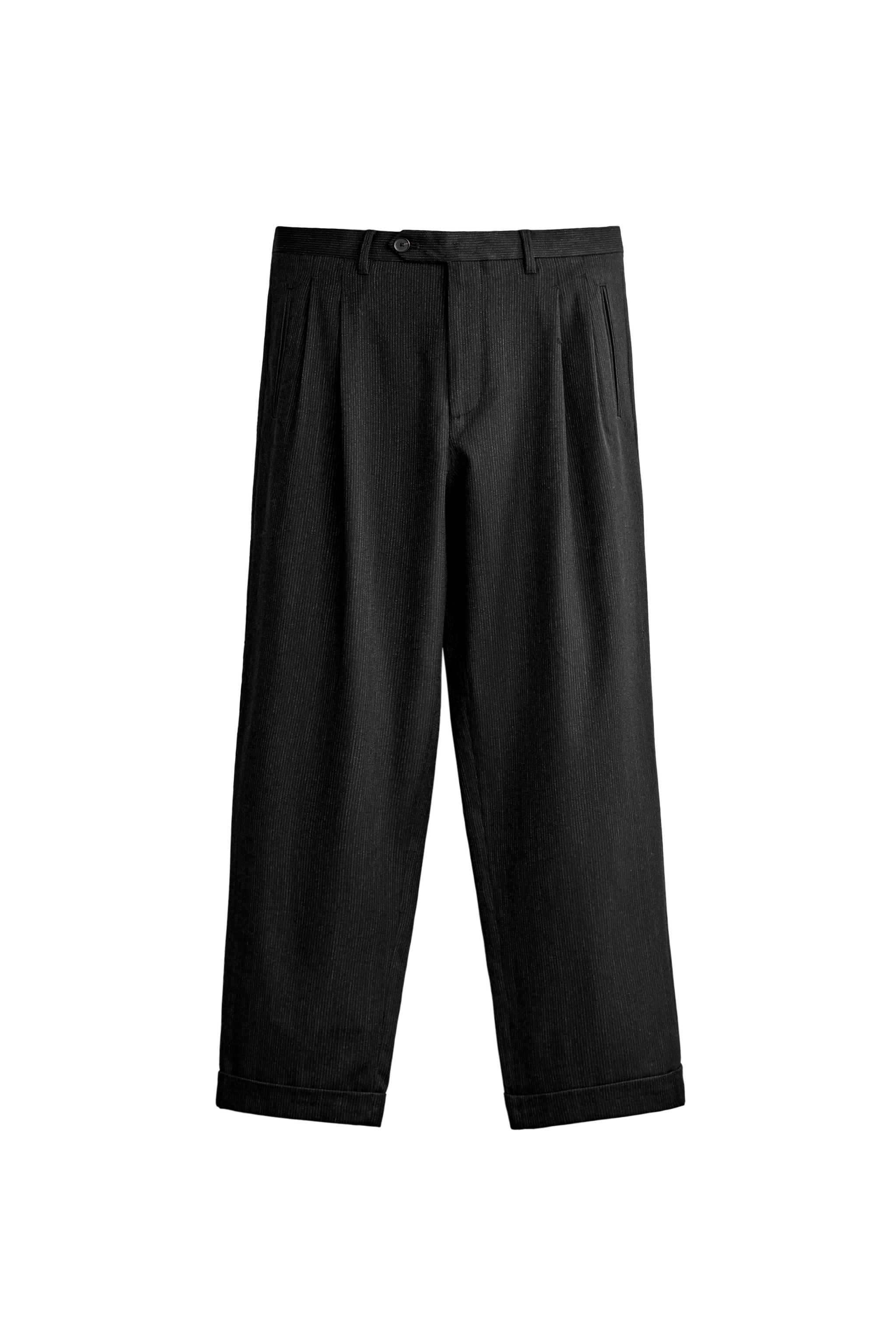 STRIPED RELAXED FIT SUIT TROUSERS — ZARA
