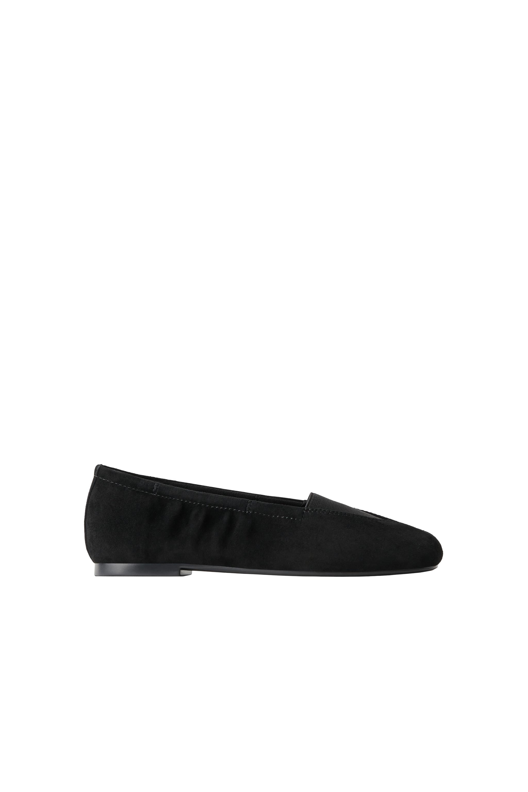 RUCHED LEATHER BALLET PUMPS — ZARA