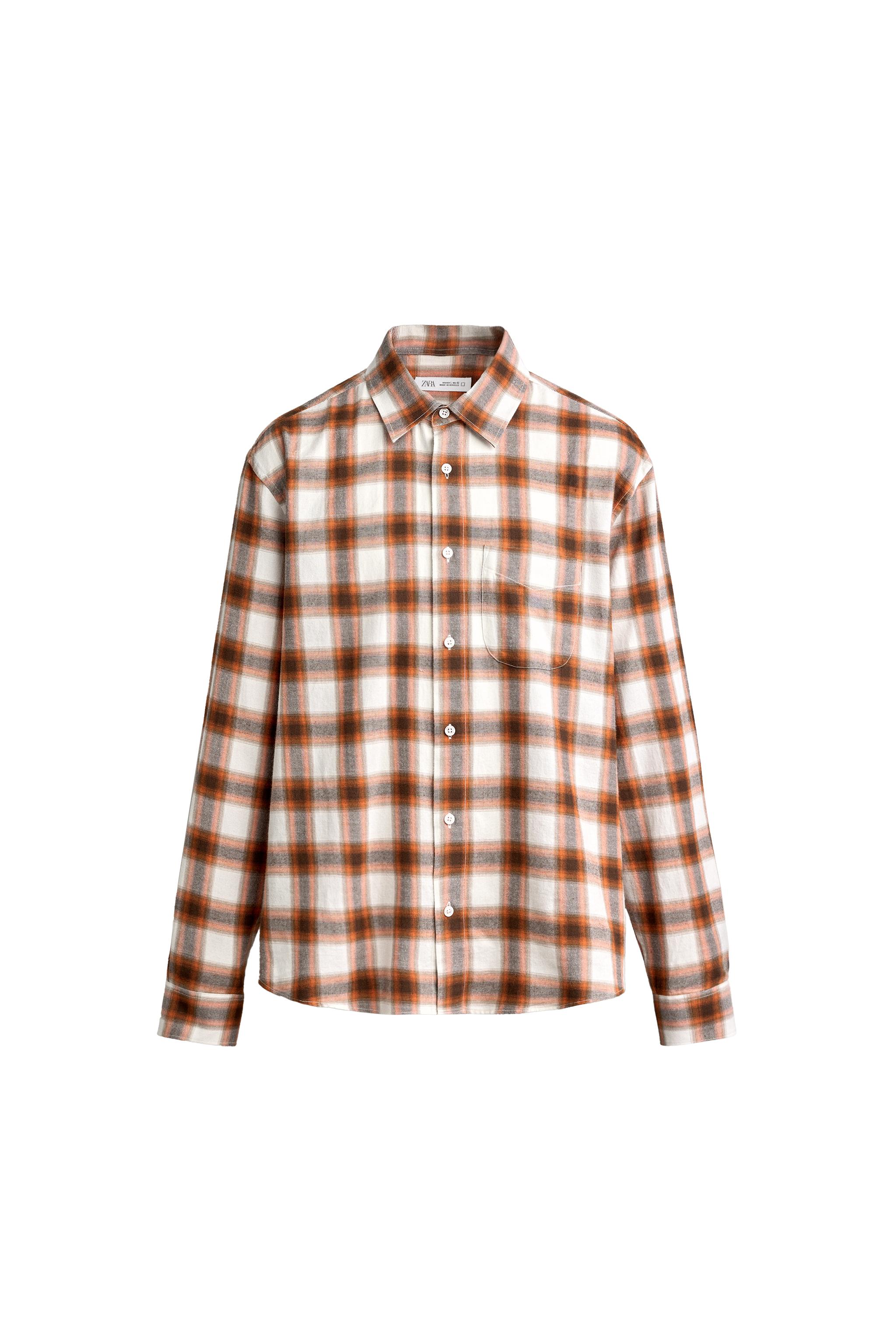 Рубашка классического кроя в клетку — ZARA