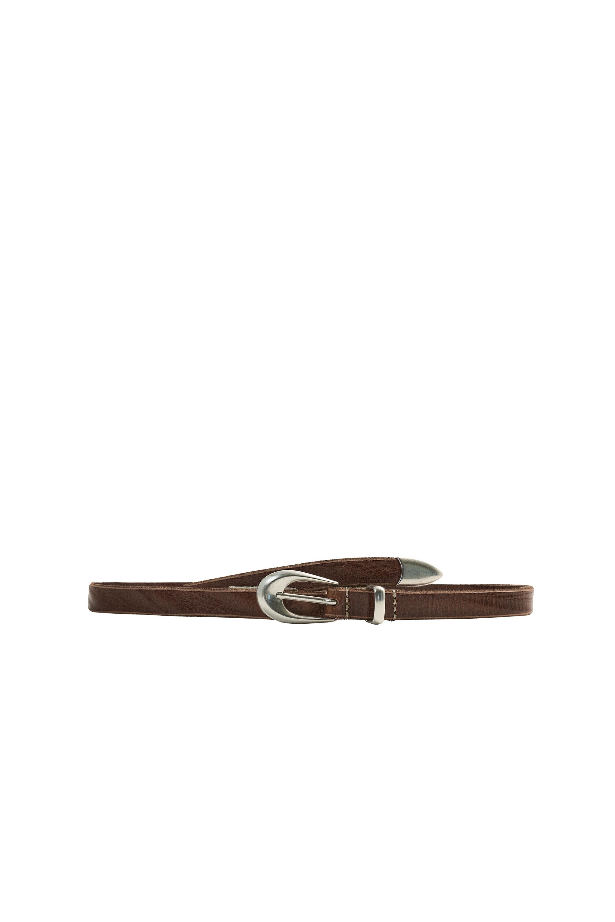 LEATHER TOECAP BELT — ZARA