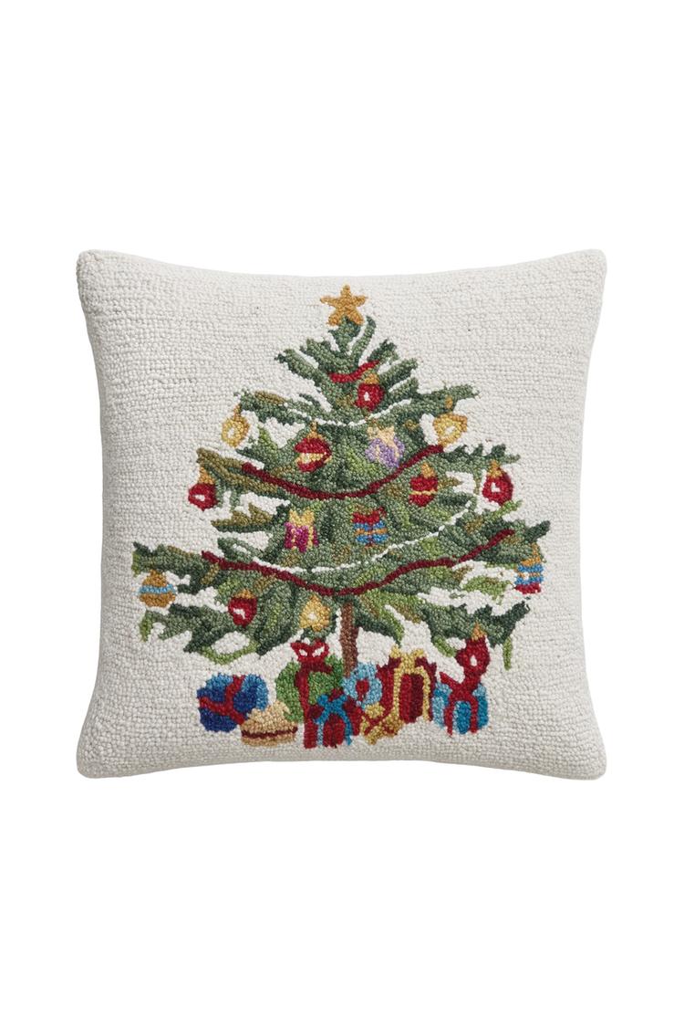 WOOL CHRISTMAS TREE CUSHION COVER