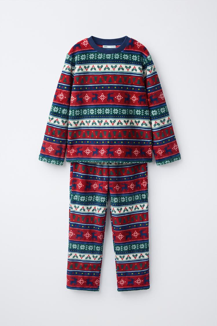 6-14 YEARS/ FAIR ISLE FLEECE PYJAMAS