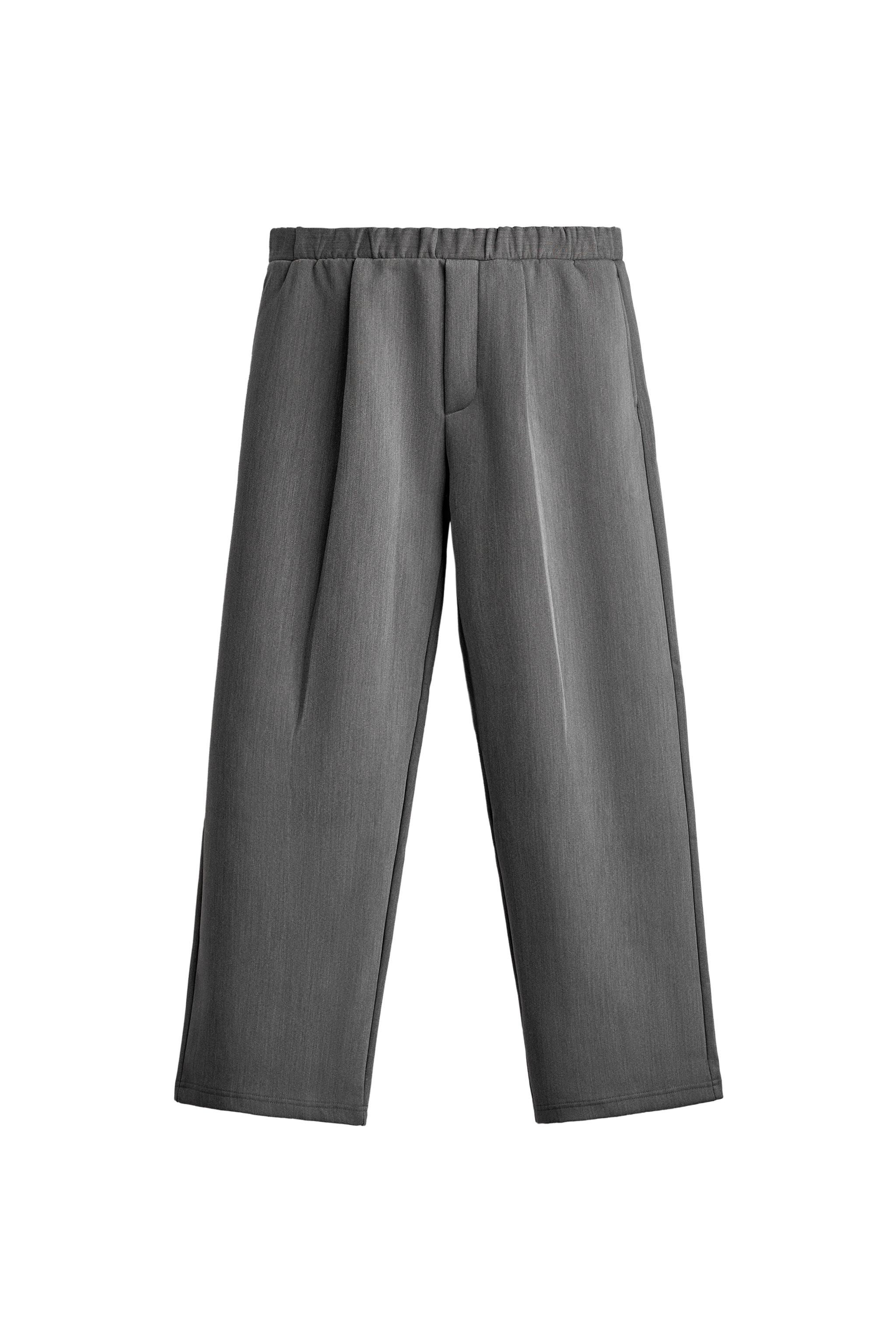 Брюки в складку с широкими штанинами — ZARA
